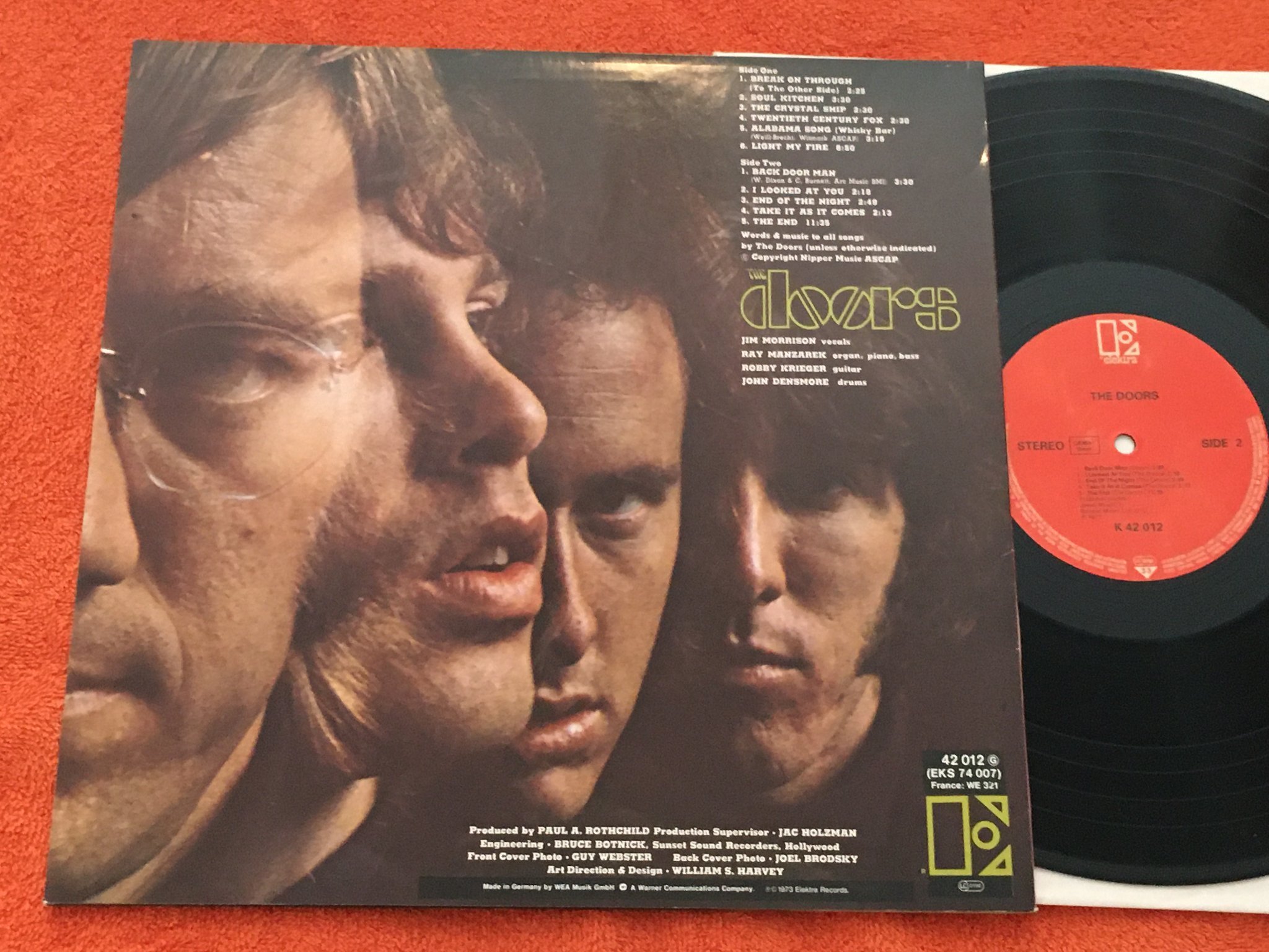 Omslagsbild för skivan DOORS s/t  LP re  ELEKTRA K 42 012