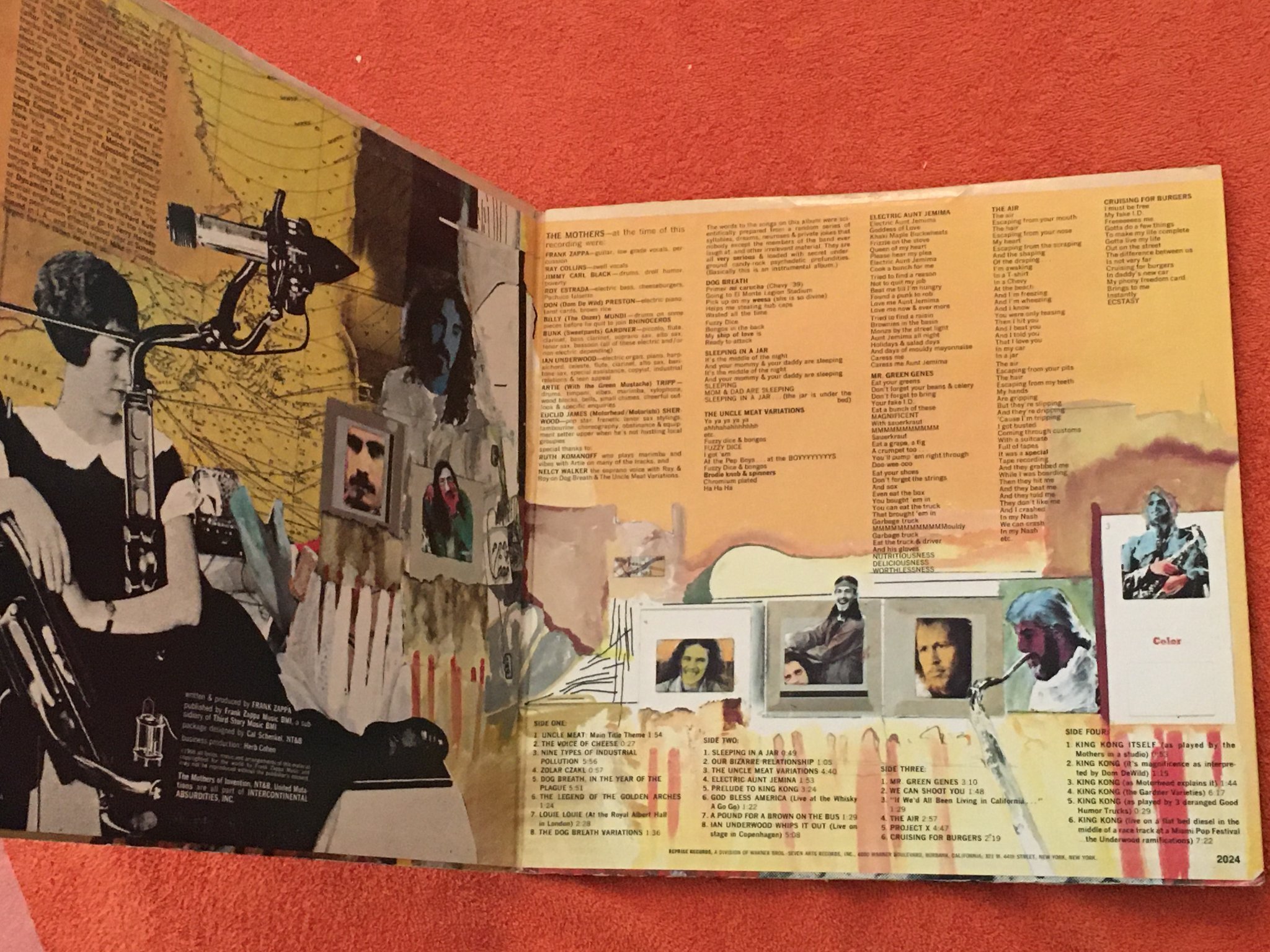 Omslagsbild för skivan THE MOTHERS OF INVENTION uncle meat 2xLP -69 US BIZARRE 2MS 2024