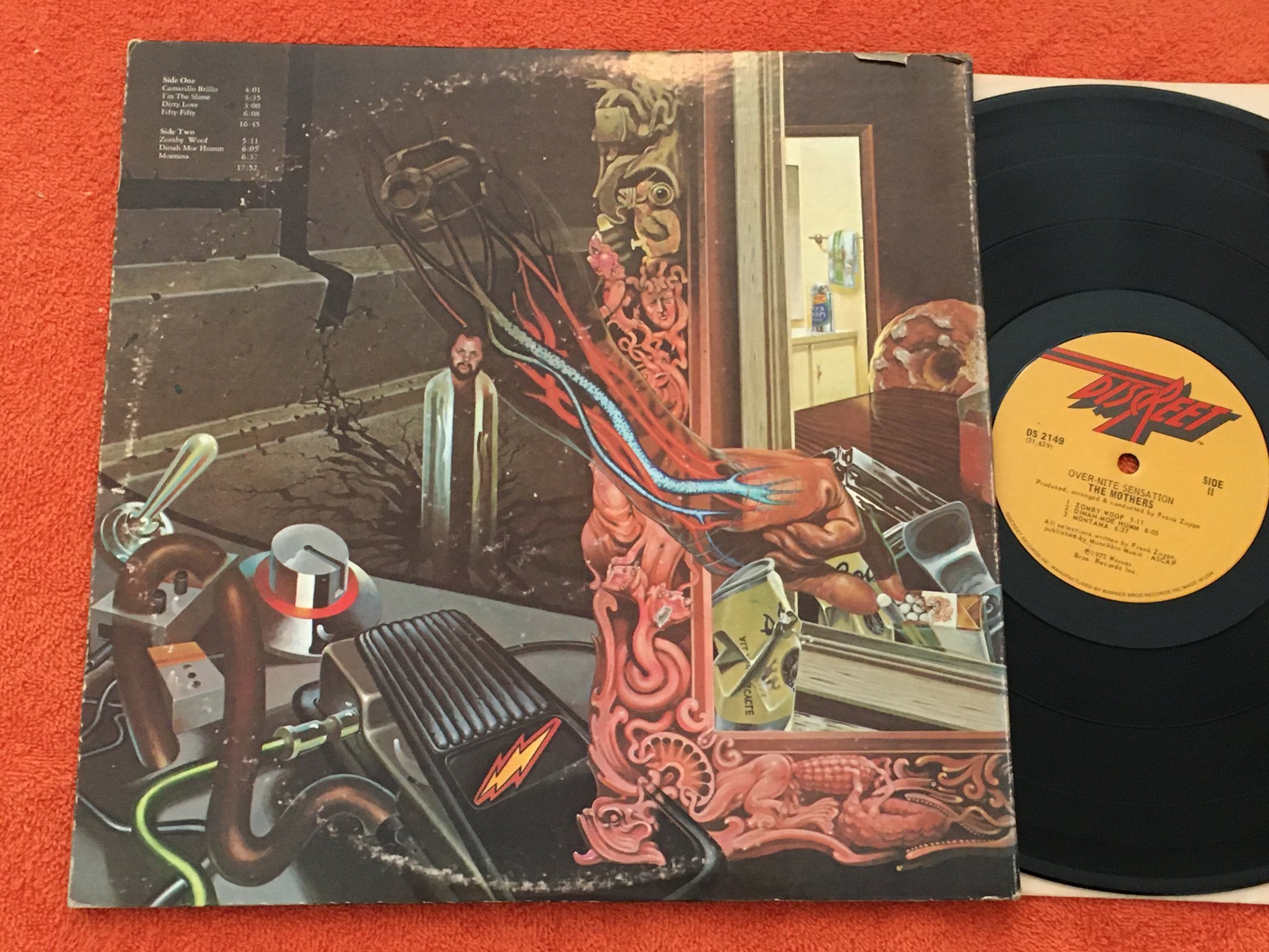 Omslagsbild för skivan THE MOTHERS over-nite sensation LP -73 US DISCREET DS 2149