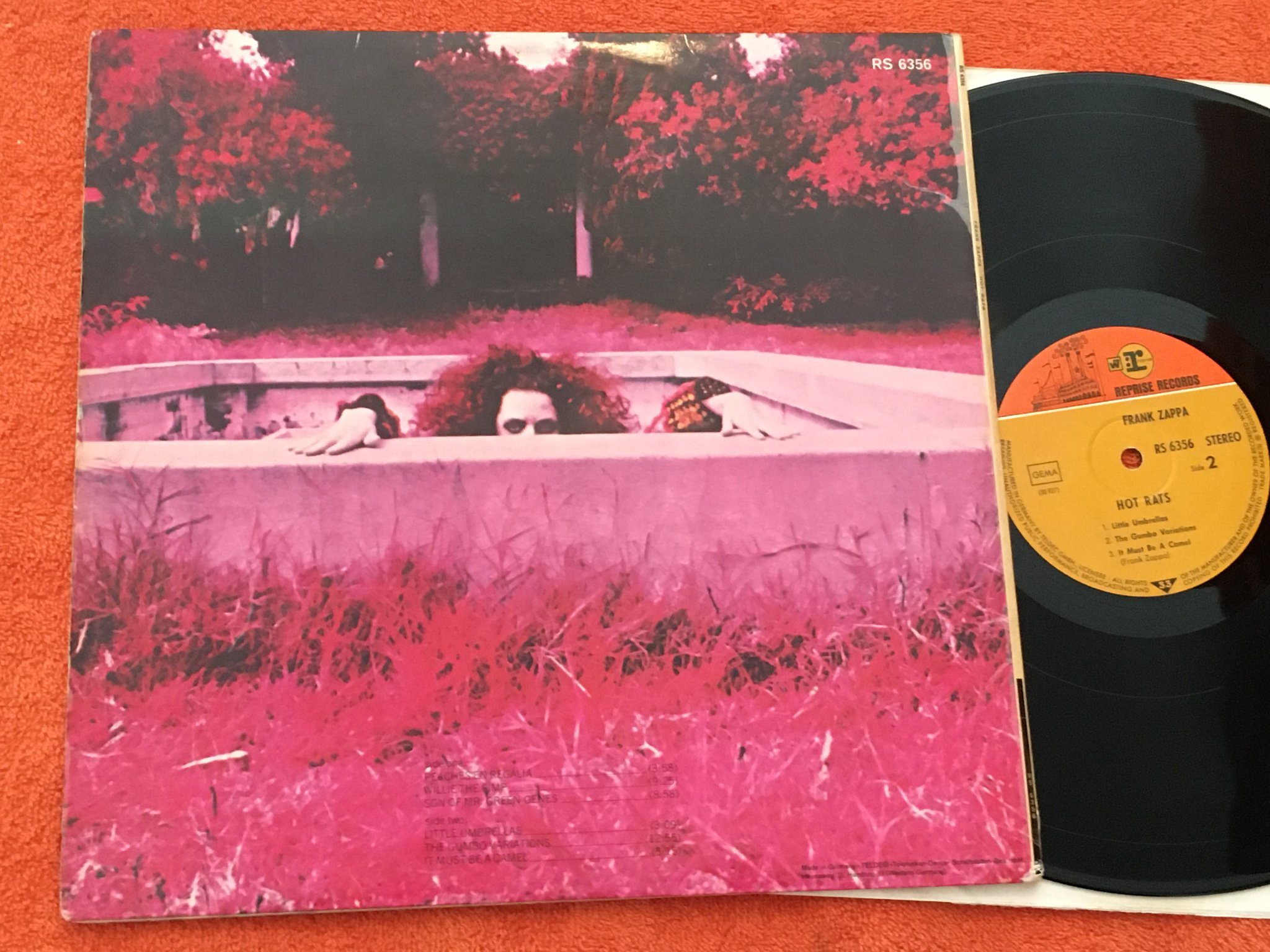 Omslagsbild för skivan FRANK ZAPPA hot rats LP  Ger REPRISE RS 6356