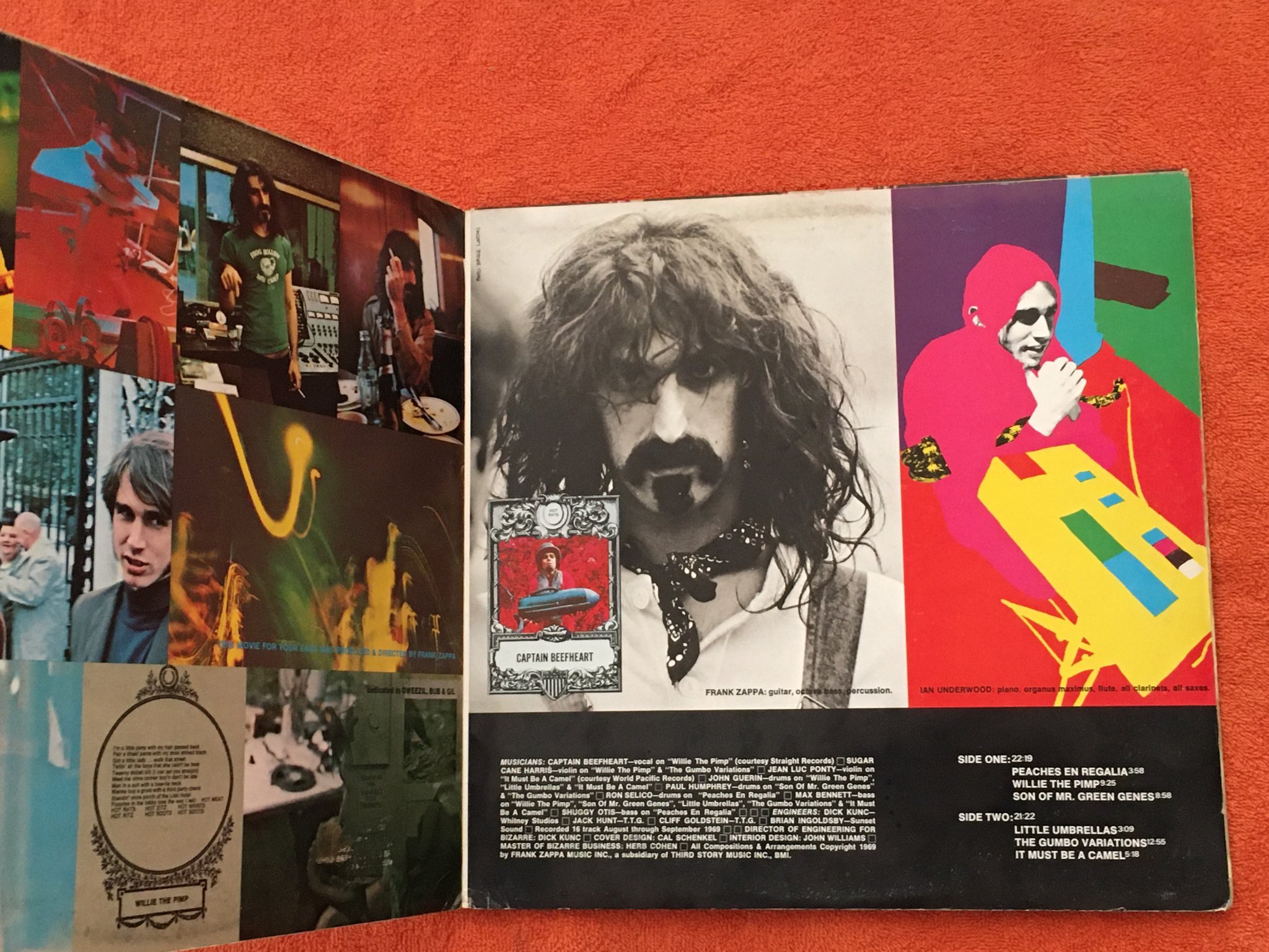 Omslagsbild för skivan FRANK ZAPPA hot rats LP  Ger REPRISE RS 6356