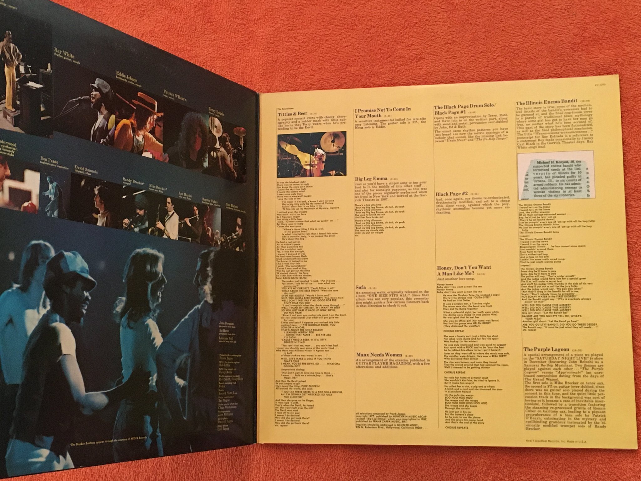 Omslagsbild för skivan FRANK ZAPPA Zappa in New York 2xLP -77 US DISCREET 2D 2290