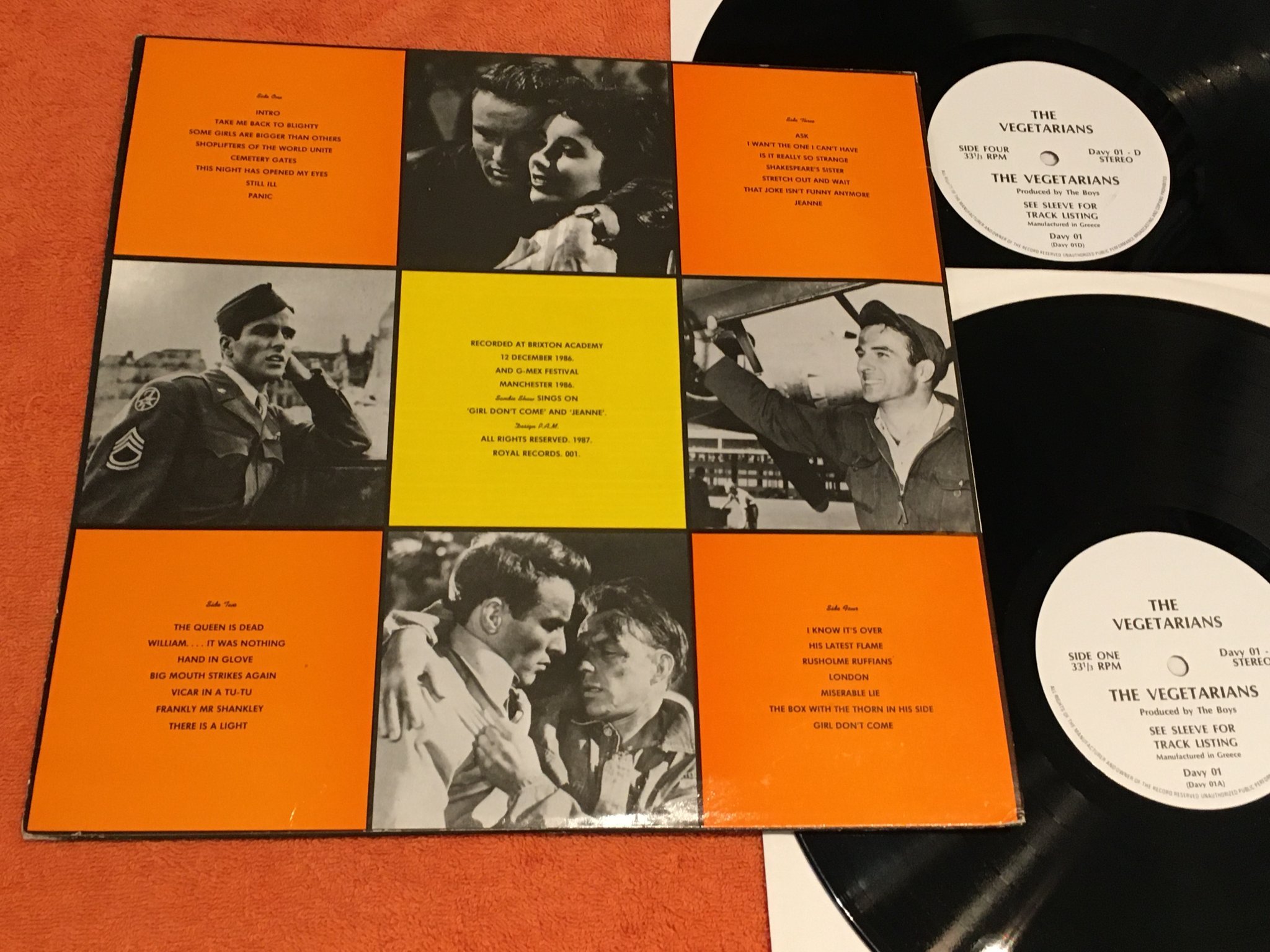 Omslagsbild för skivan THE SMITHS royal command performances 2xLP -86 Greece DAVY 01  