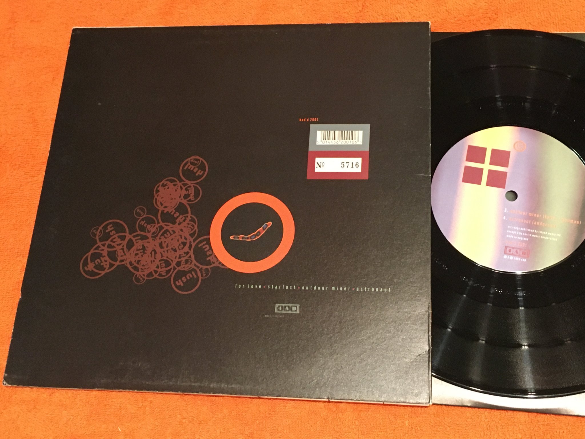 Omslagsbild för skivan LUSH for love 10" UK -91 4AD BAD D 2001 