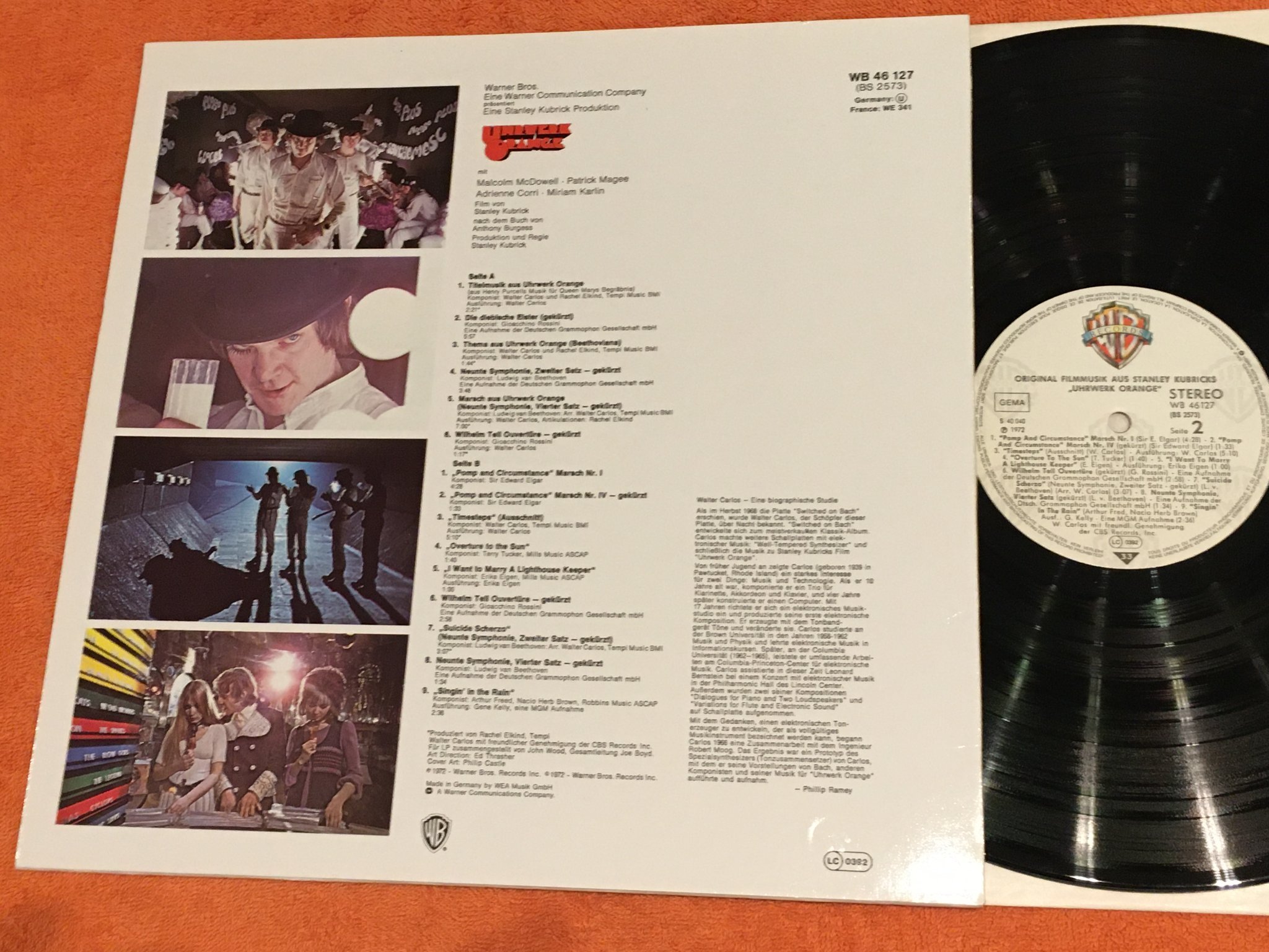 Omslagsbild för skivan UHRWERK ORANGE LP soundtrack WARNER BROS WB 46127