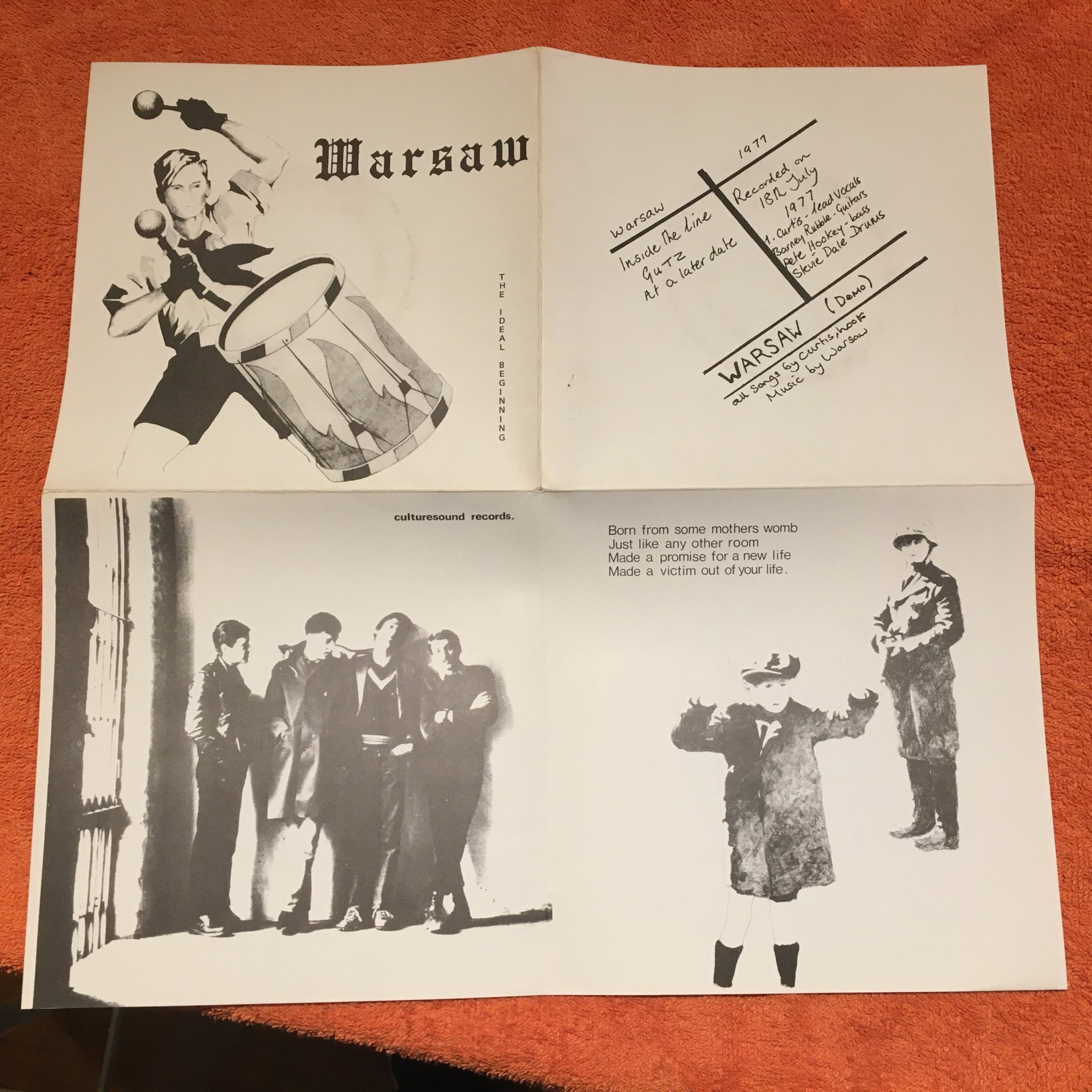 Omslagsbild för skivan WARSAW the ideal beginning 7” 