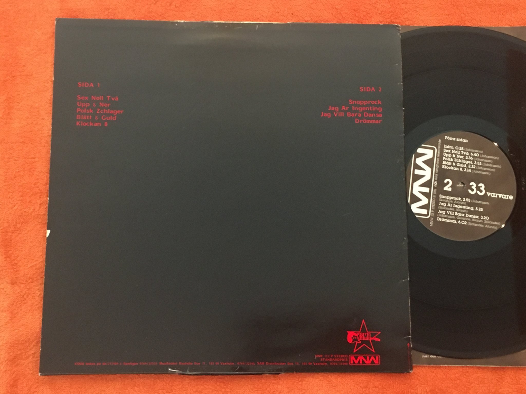 Omslagsbild för skivan KSMB s/t LP -81 Swe MNW 112 P