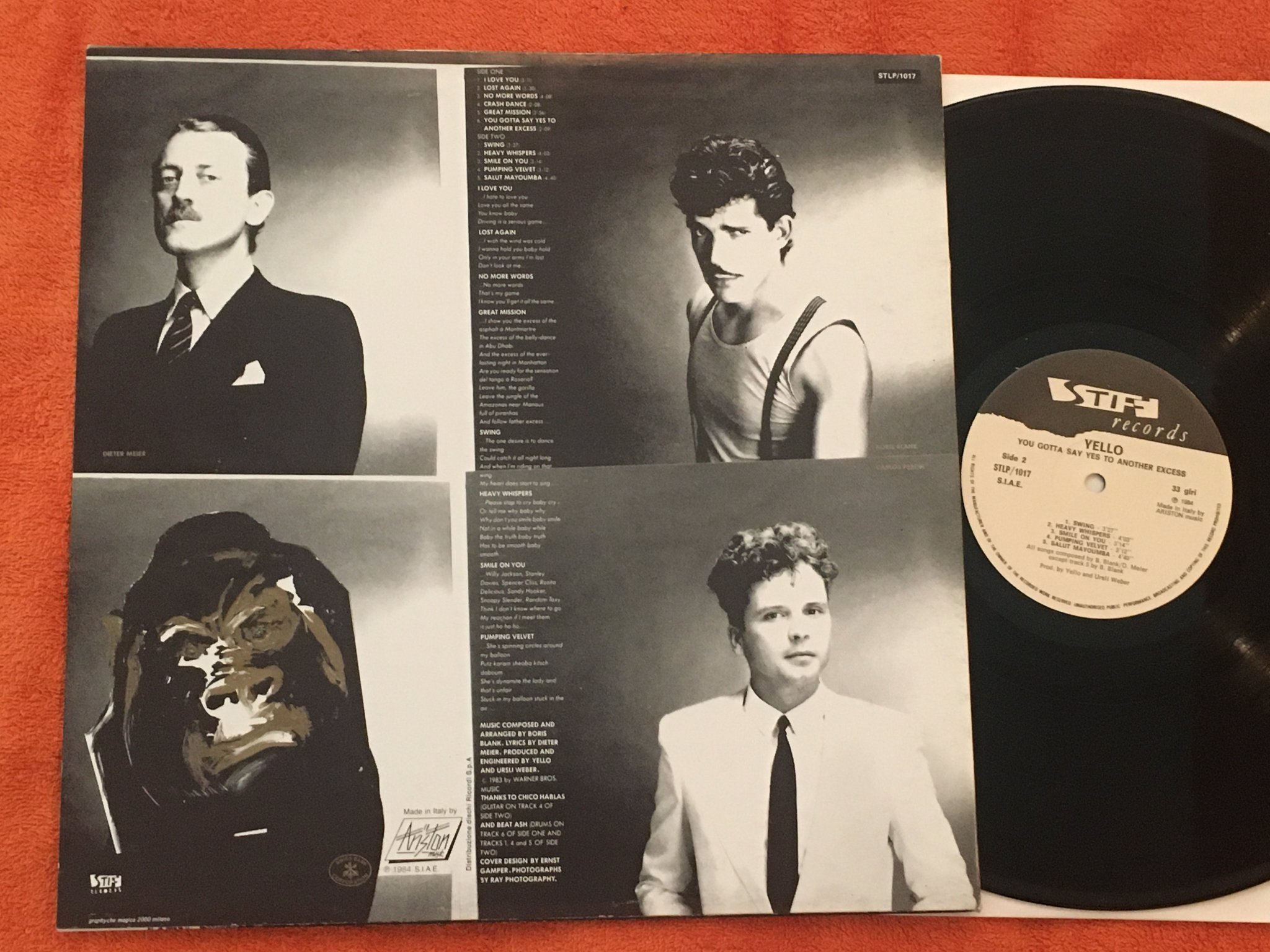 Omslagsbild för skivan YELLO you gotta say yes to another excess LP -84 Ita STIFF STLP 1017