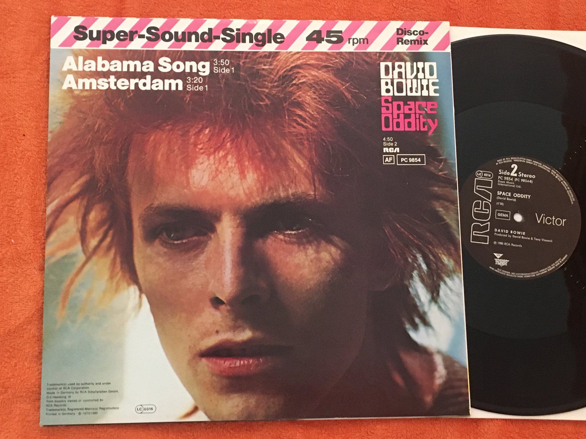 Omslagsbild för skivan DAVID BOWIE alabama song 12”single -82 Ger RCA PC 9854