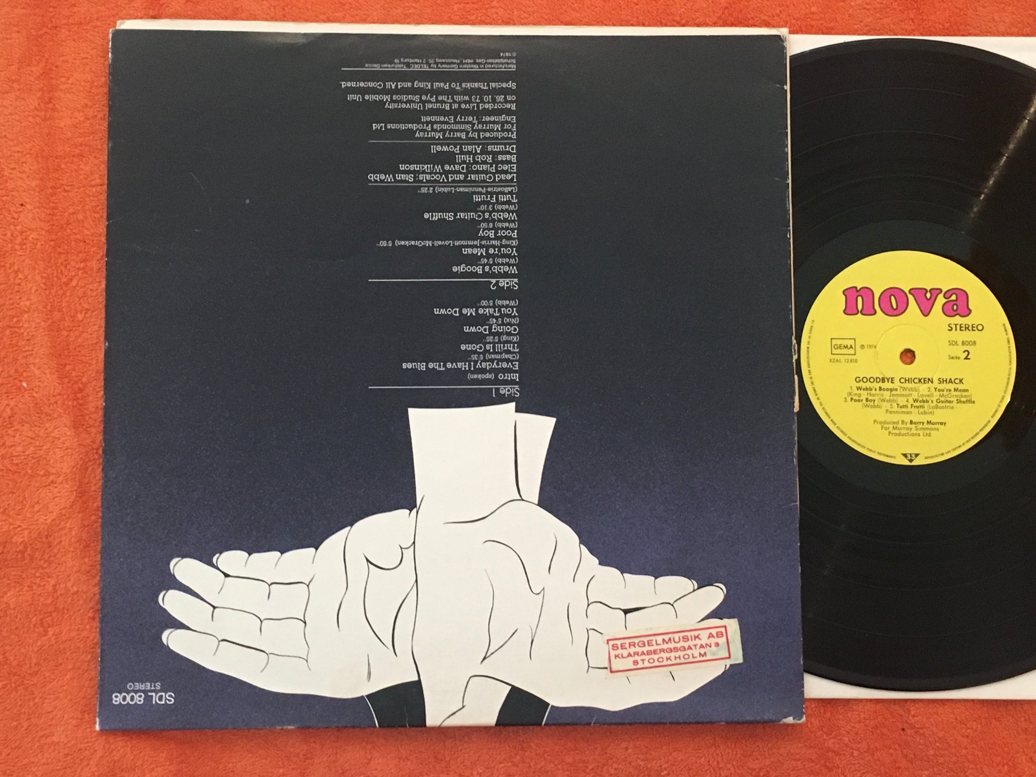 Omslagsbild för skivan GOODBYE CHICKEN SHACK LP -74 Ger NOVA SDL 8008