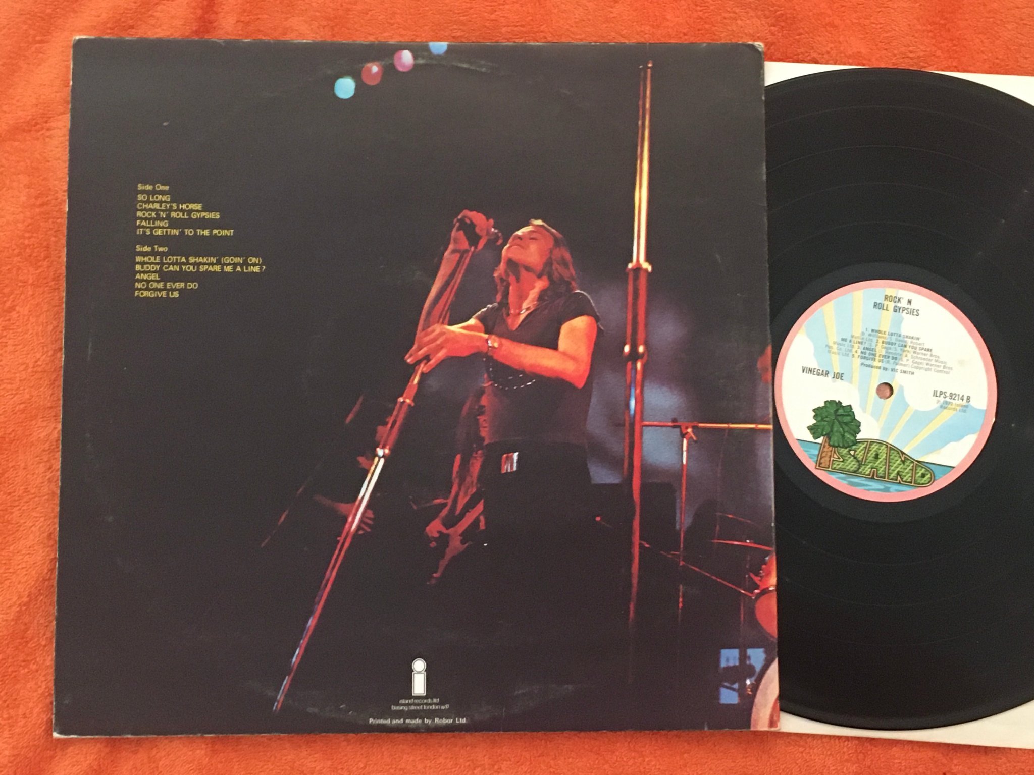 Omslagsbild för skivan VINEGAR JOE rock n’ roll gypsies LP -72 UK ISLAND ILPS 9214