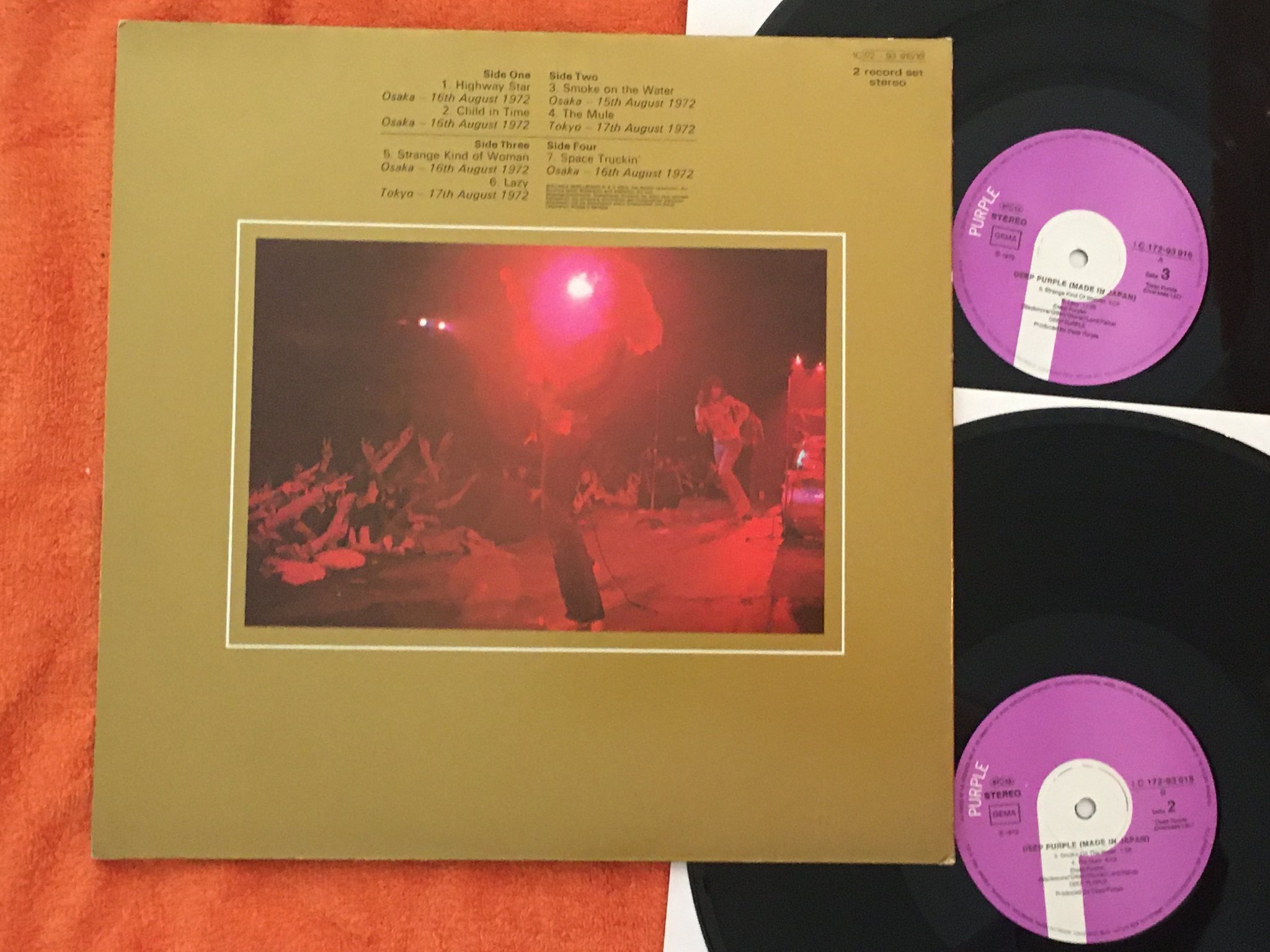 Omslagsbild för skivan DEEP PURPLE made in Japan 2xLP -72 Ger PURPLE 1C 172-93915