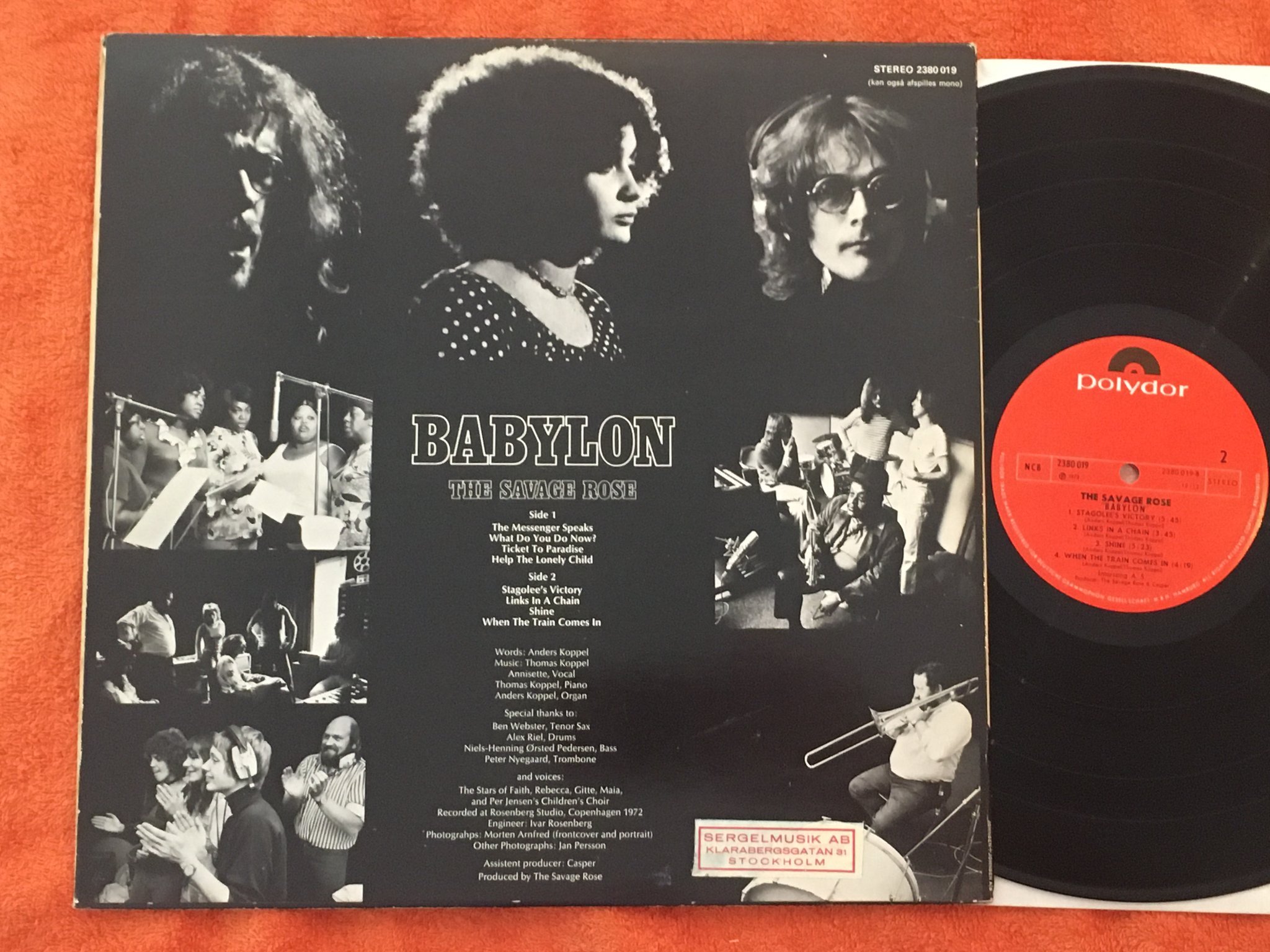 Omslagsbild för skivan THE SAVAGE ROSE babylon LP -72   POLYDOR 2380019