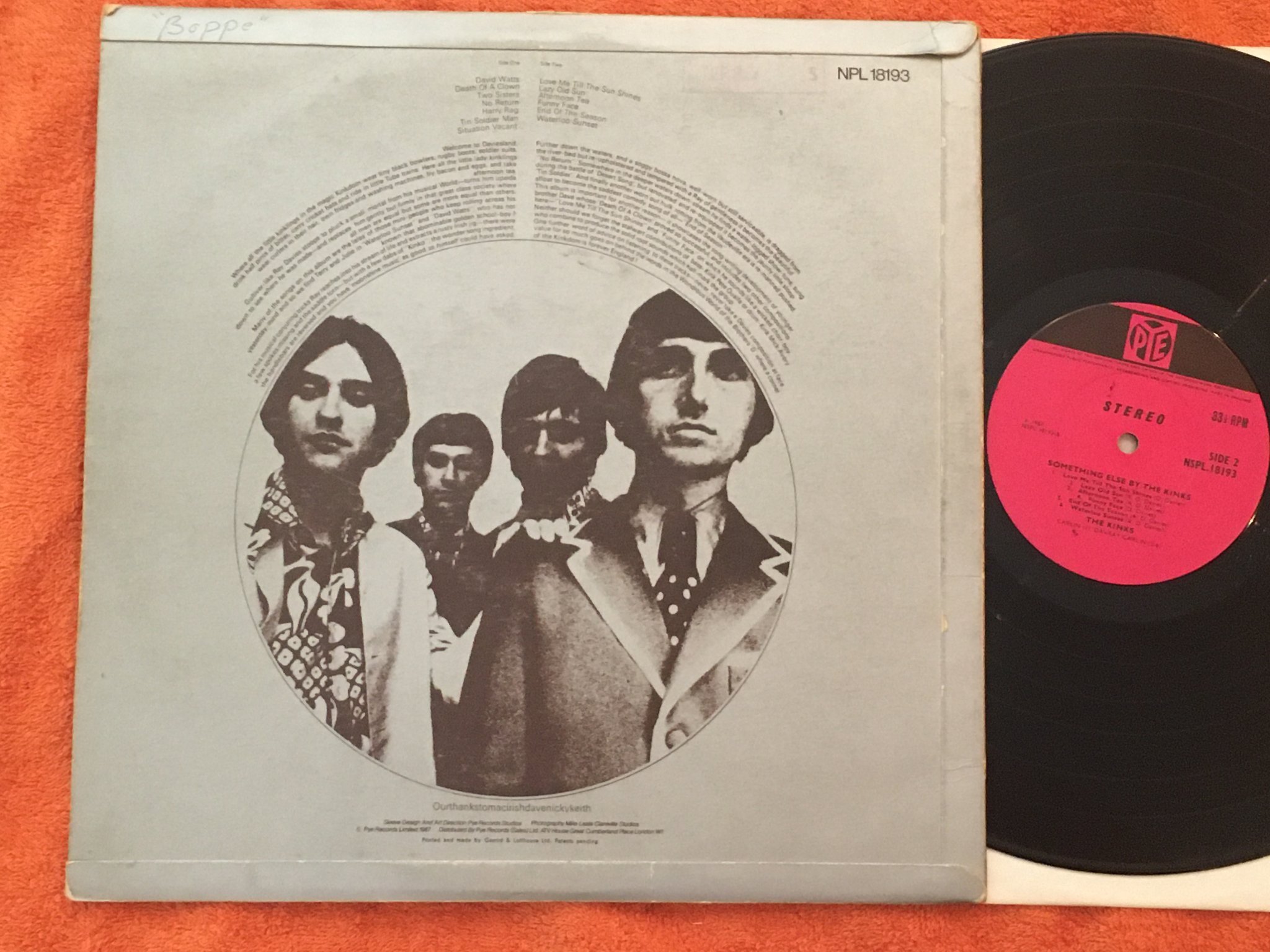 Omslagsbild för skivan THE KINKS something else by the Kinks LP -67 UK PYE NSLP 18193