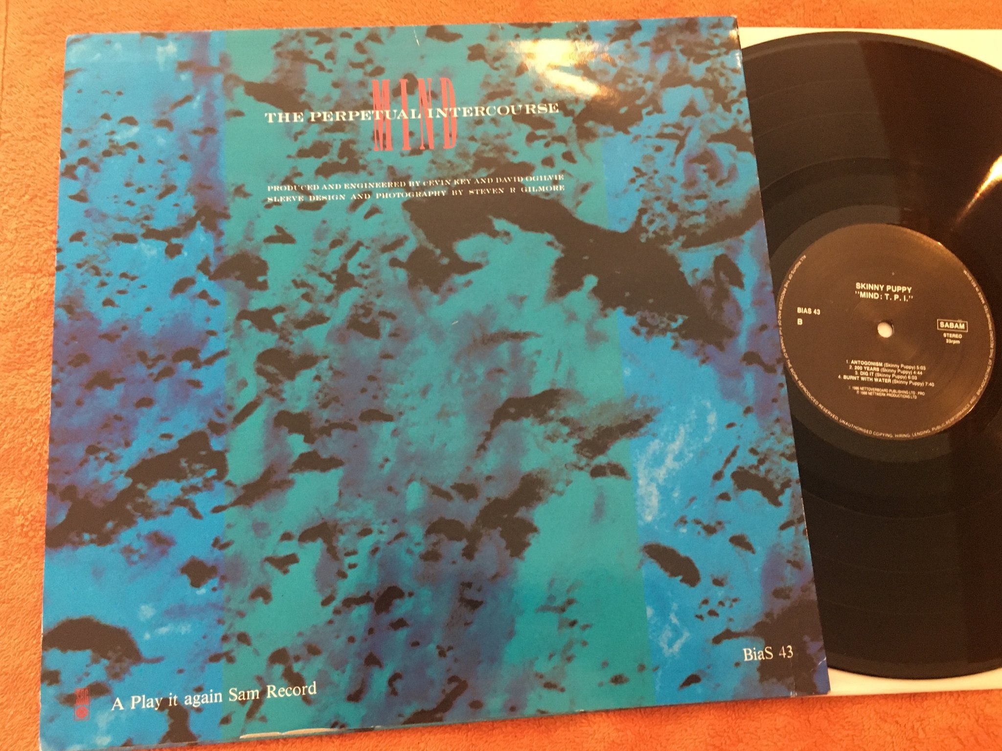 Omslagsbild för skivan SKINNY PUPPY mind The Perpetual Intercourse LP -88 Belgium BiaS 43