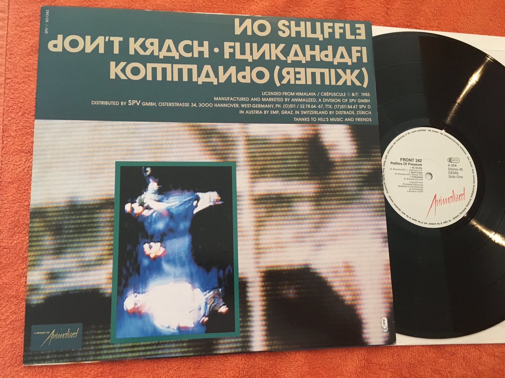 Omslagsbild för skivan FRONT 242 politics of pressure 12”single -85 ANIMALIZED A 004