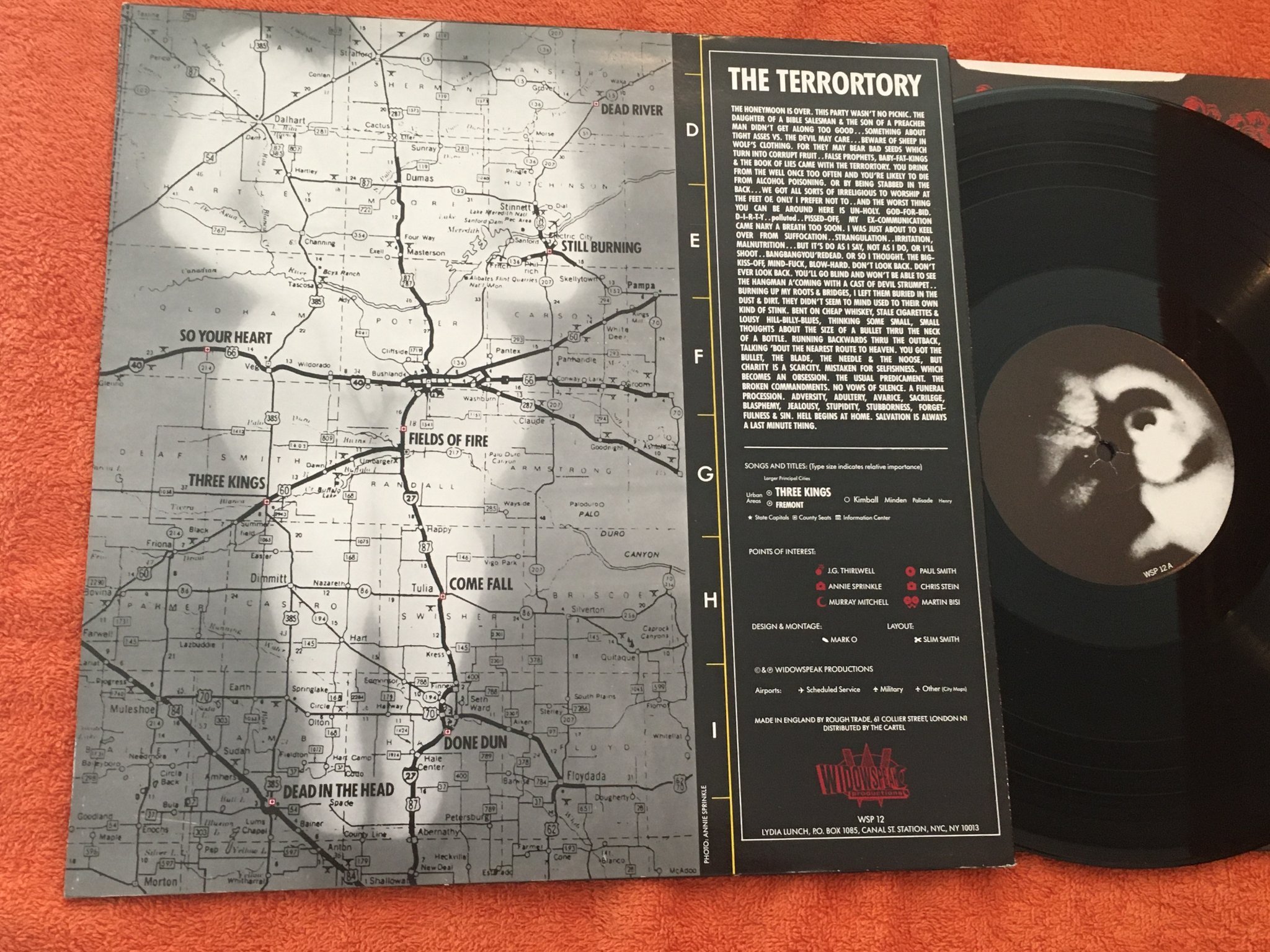 Omslagsbild för skivan HONEYMOON IN RED s/t LP -87 UK WIDOWSPEAK PRODUCTION WSP 12