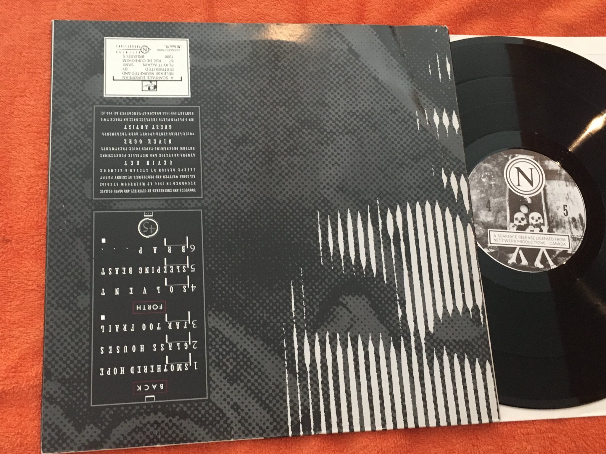 Omslagsbild för skivan SKINNY PUPPY remission LP -84 Belgium SCARFACE M face 10