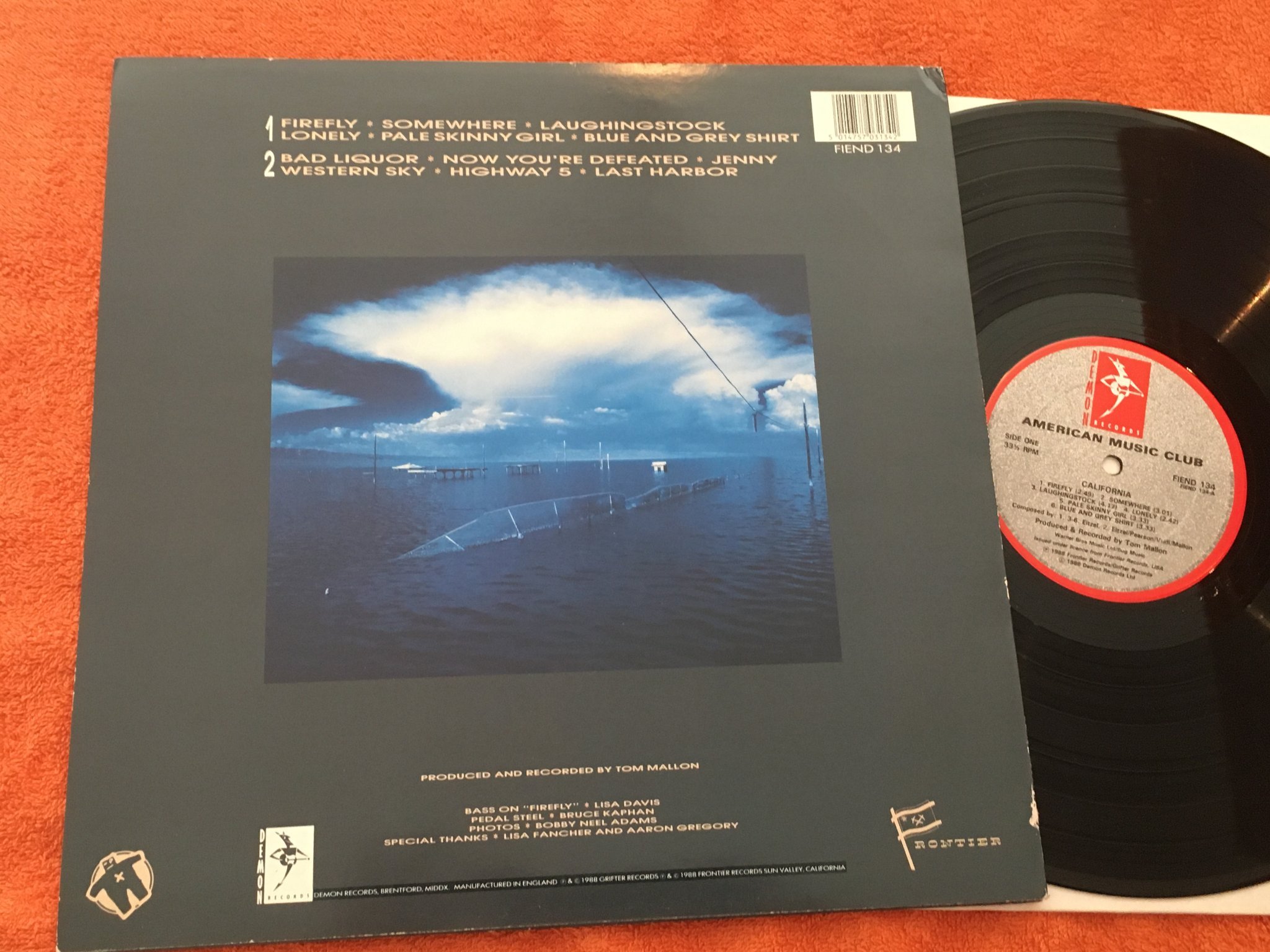 Omslagsbild för skivan AMERICAN MUSIC CLUB California LP -88 UK DEMON RECORDS FIEND 134 emo rock