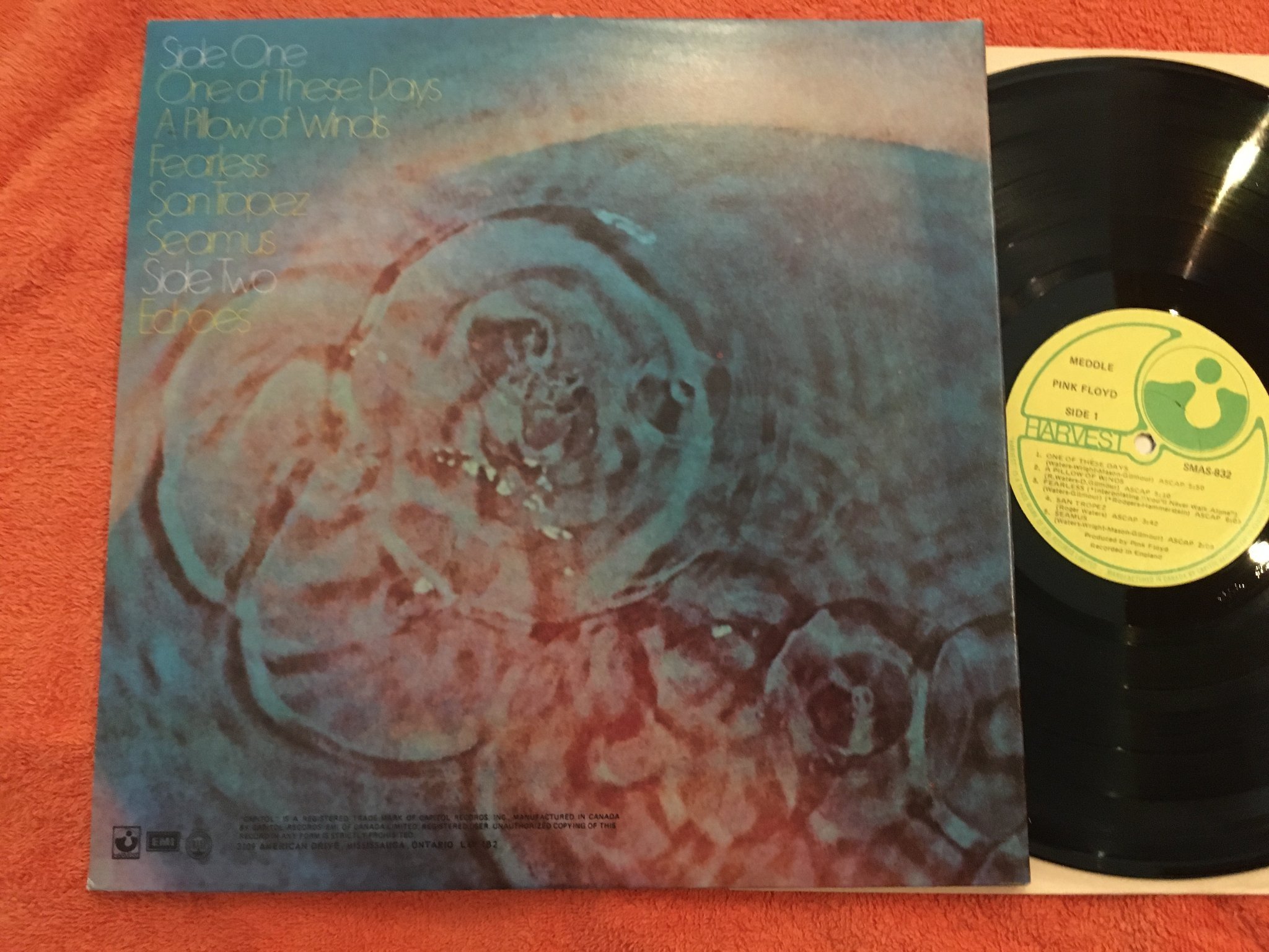 Omslagsbild för skivan PINK FLOYD meddle LP Can HARVEST SMAS-832