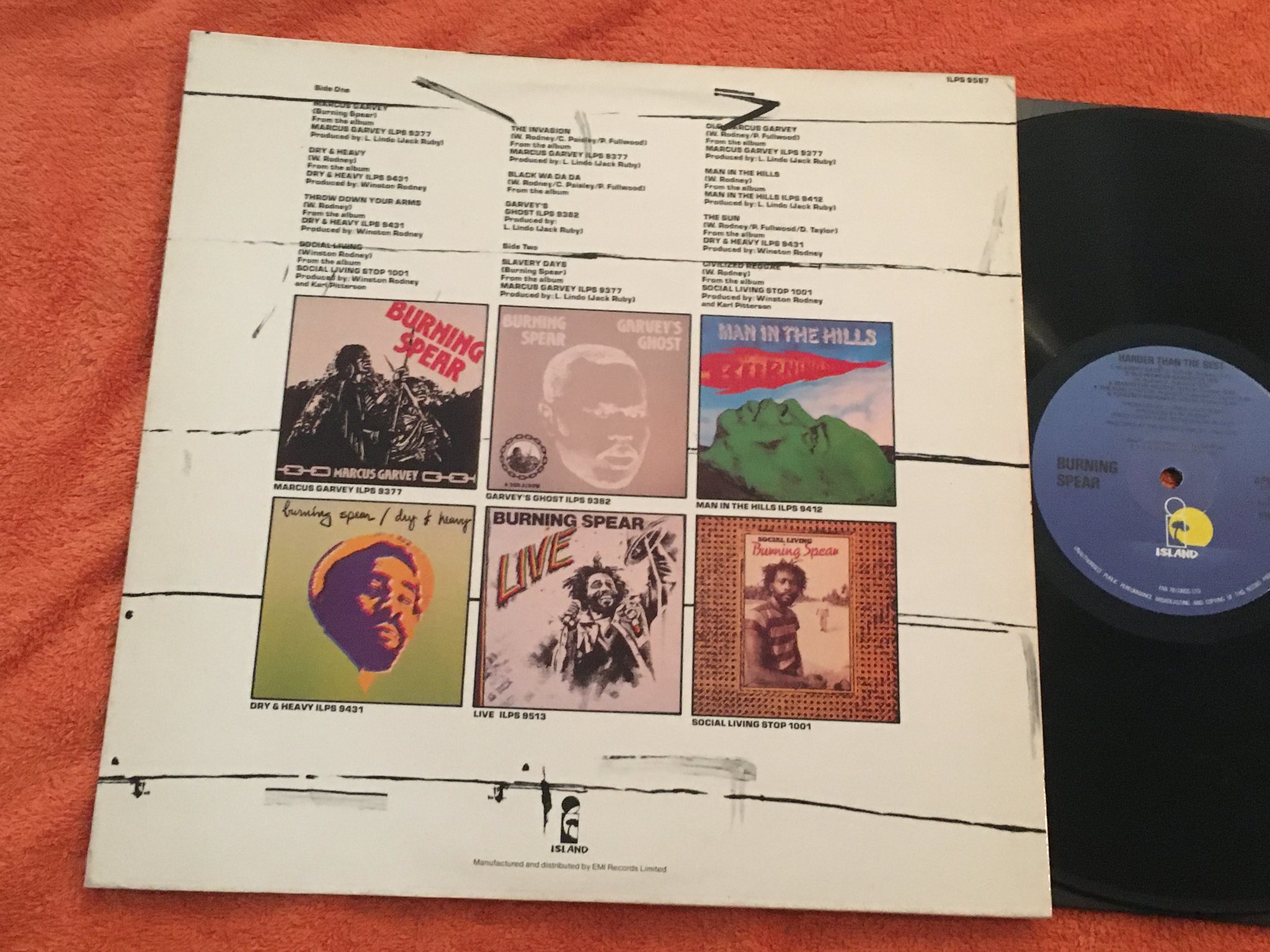 Omslagsbild för skivan BURNING SPEAR harder than the rest LP UK ISLAND ILPS 9567