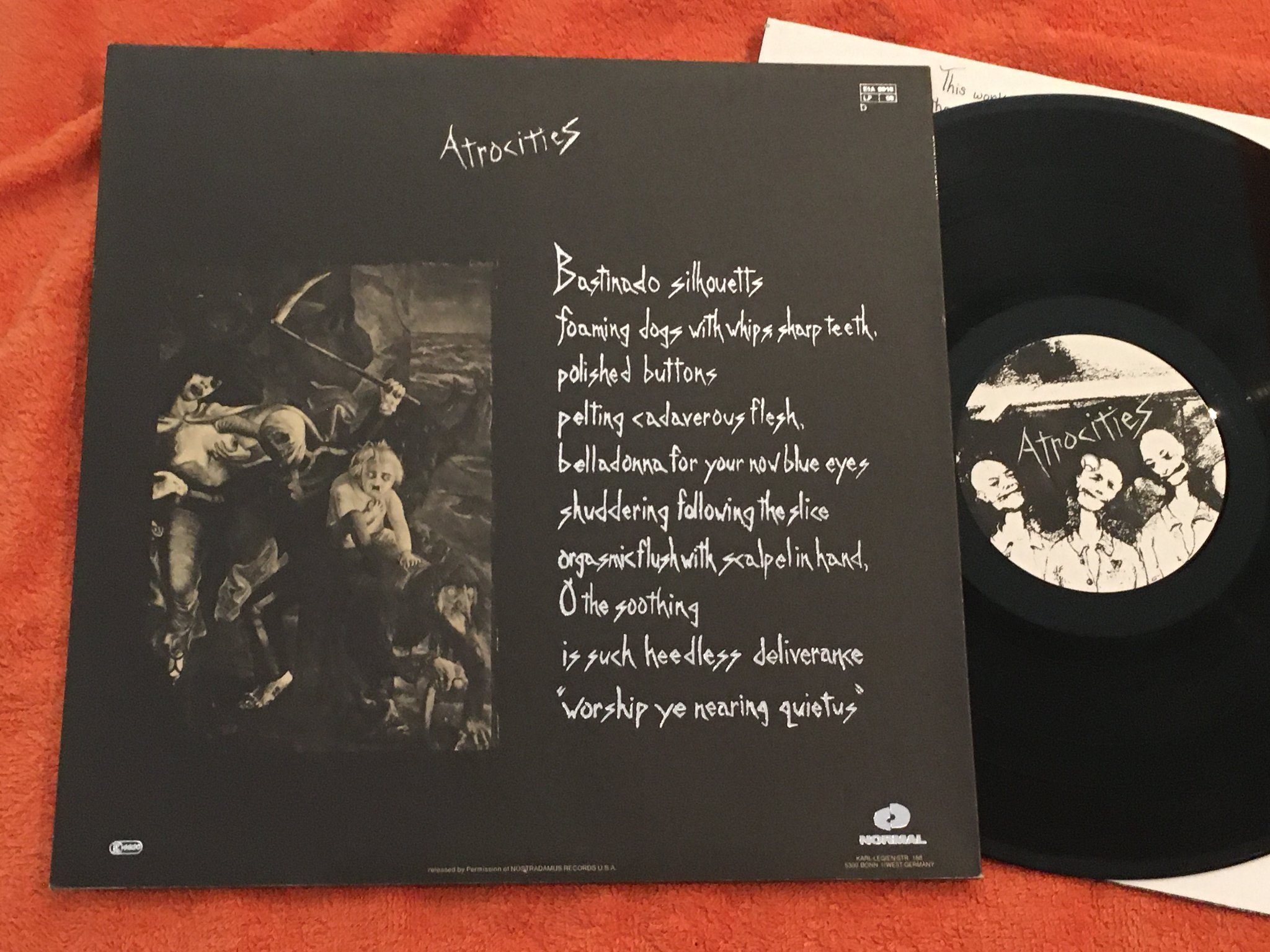 Omslagsbild för skivan CHRISTIAN DEATH atrocities LP -86 Ger NORMAL 18