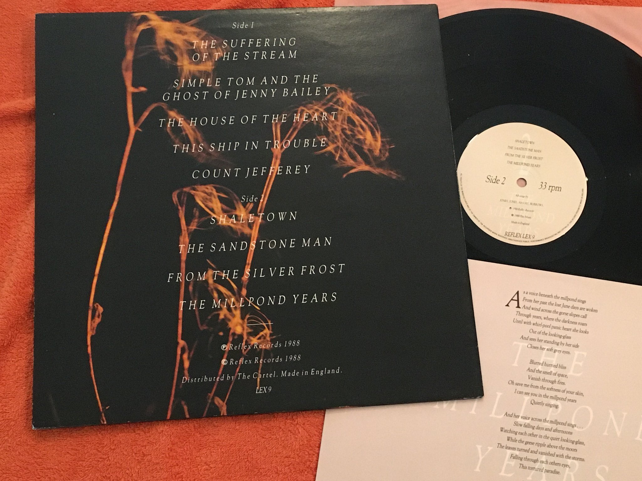 Omslagsbild för skivan AND ALSO THE TREES the suffering of the stream LP -88 UK REFLEX Lex 9 new wave