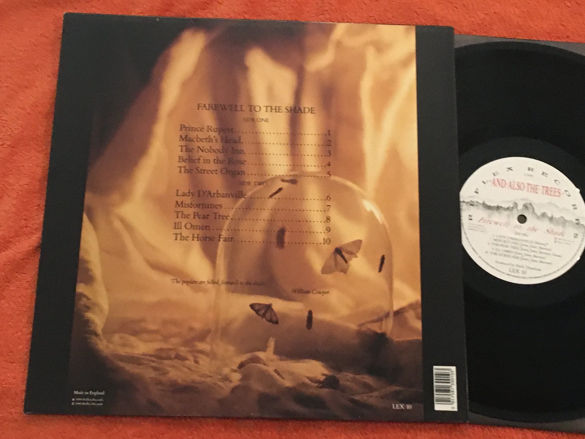 Omslagsbild för skivan AND ALSO THE TREES farewell to the shade LP -89 UK REFLEX Lex 10 new wave