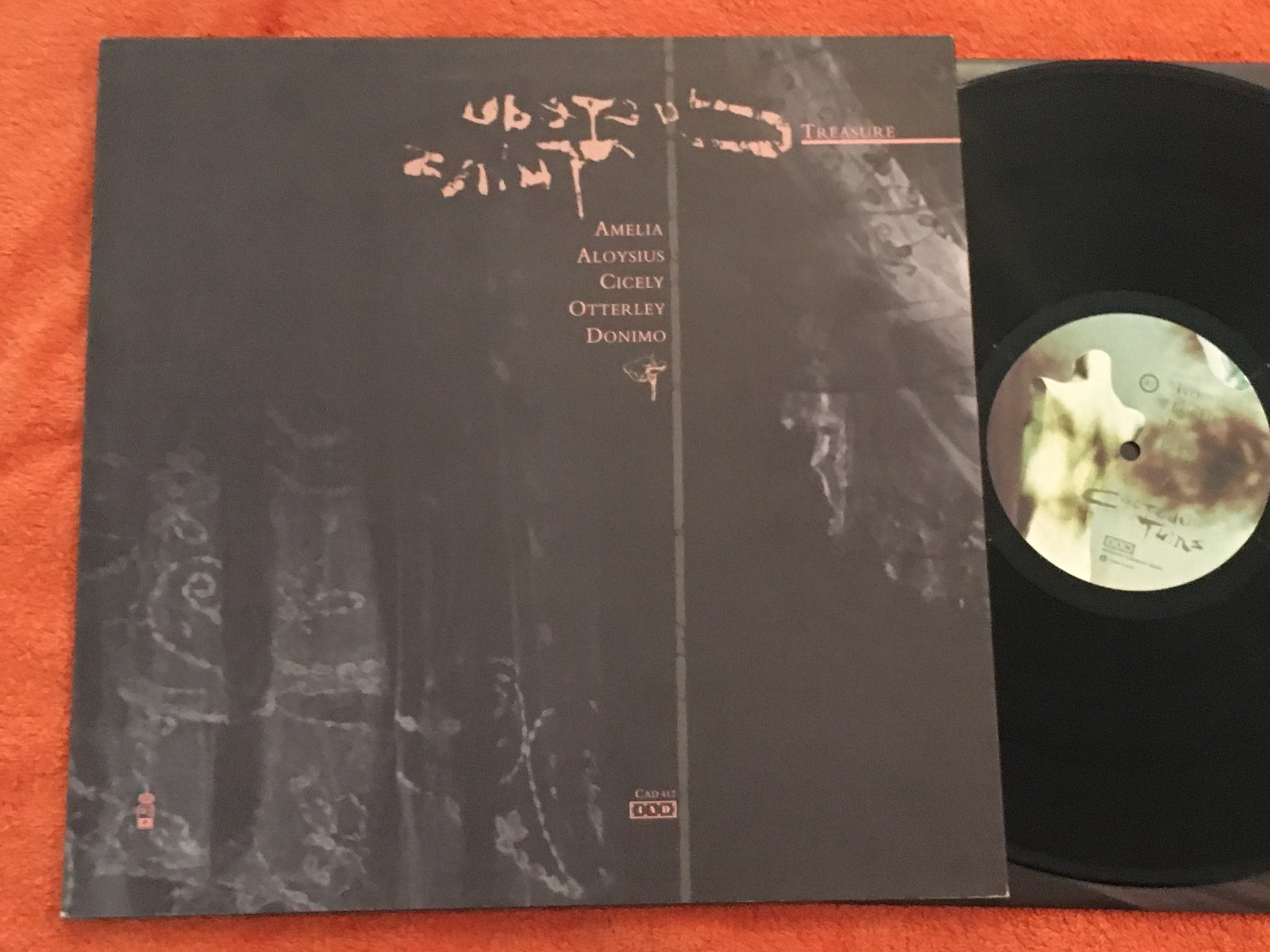 Omslagsbild för skivan COCTEAU TWINS treasure LP -84 4AD CAD 412