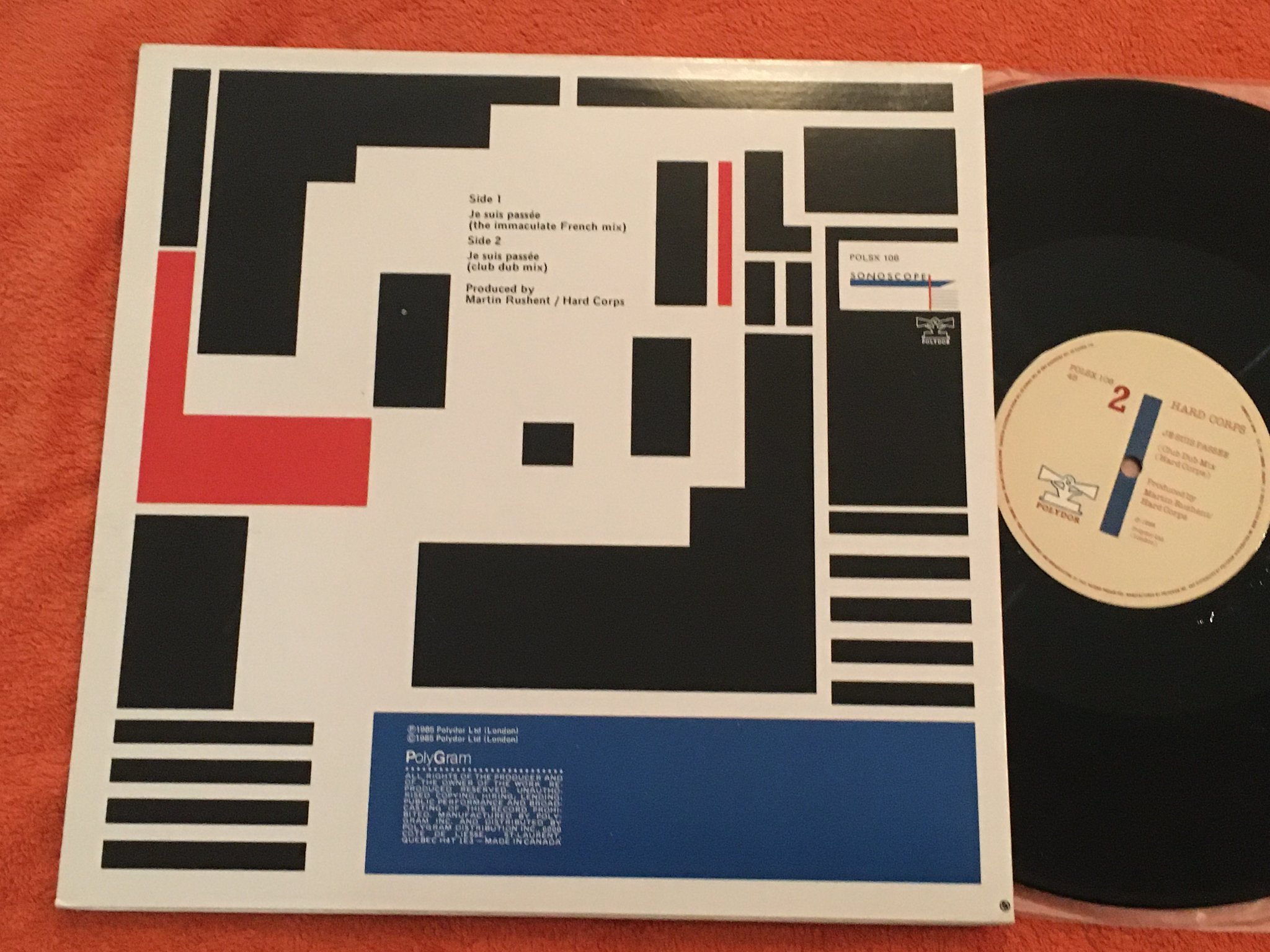 Omslagsbild för skivan HARD CORPS je suis passee LP -85 Can POLYDOR POLSX 106