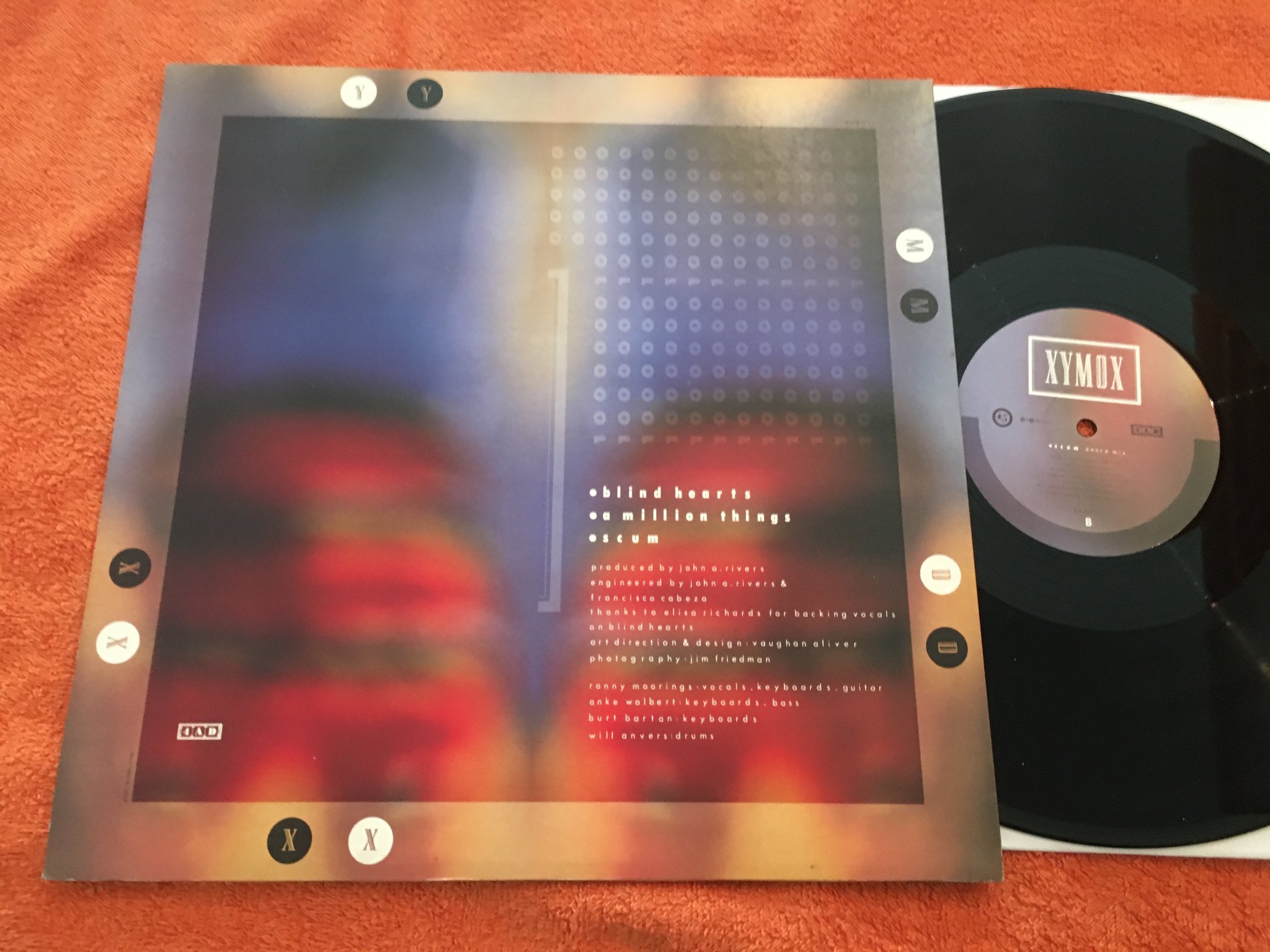 Omslagsbild för skivan ZYMOX blind hearts 12"single -87 UK 4AD BAD 711