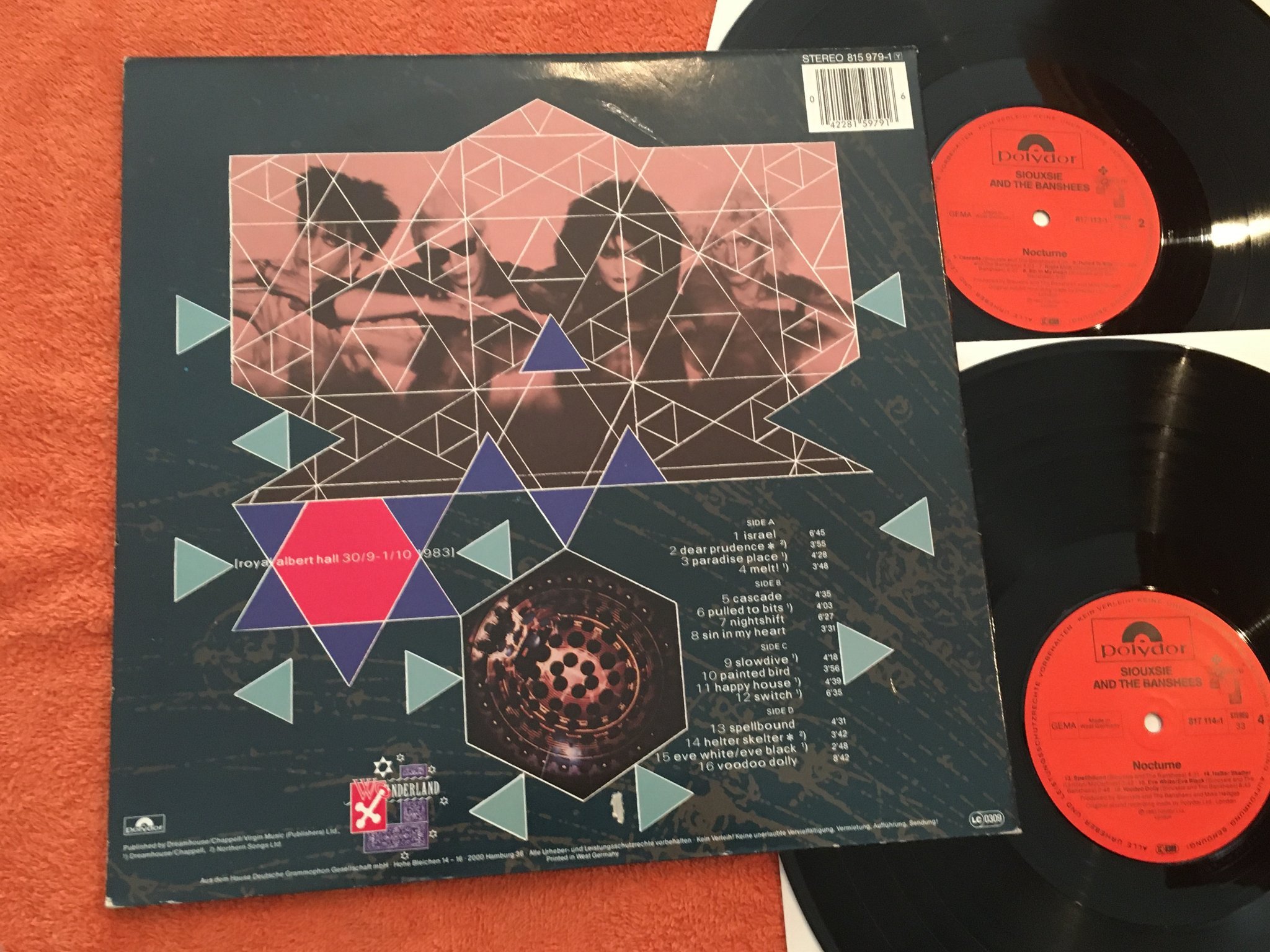 Omslagsbild för skivan SIOUXSIE AND THE BANSHEES nocturne 2xLP -83 Ger POLYDOR 817114-1