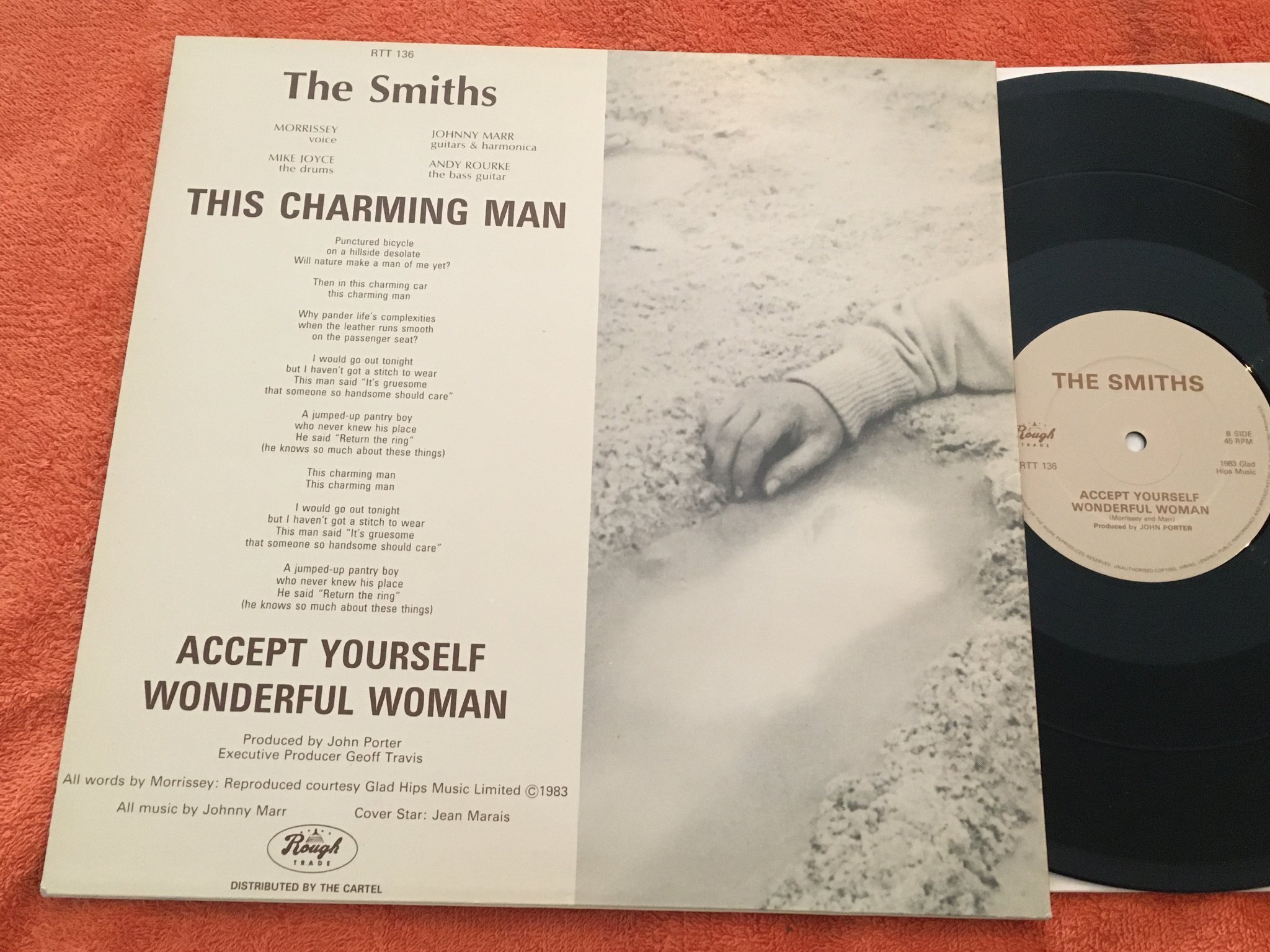 Omslagsbild för skivan THE SMITHS this charming man 12"single -83 ROUGH TRADE RTT 136
