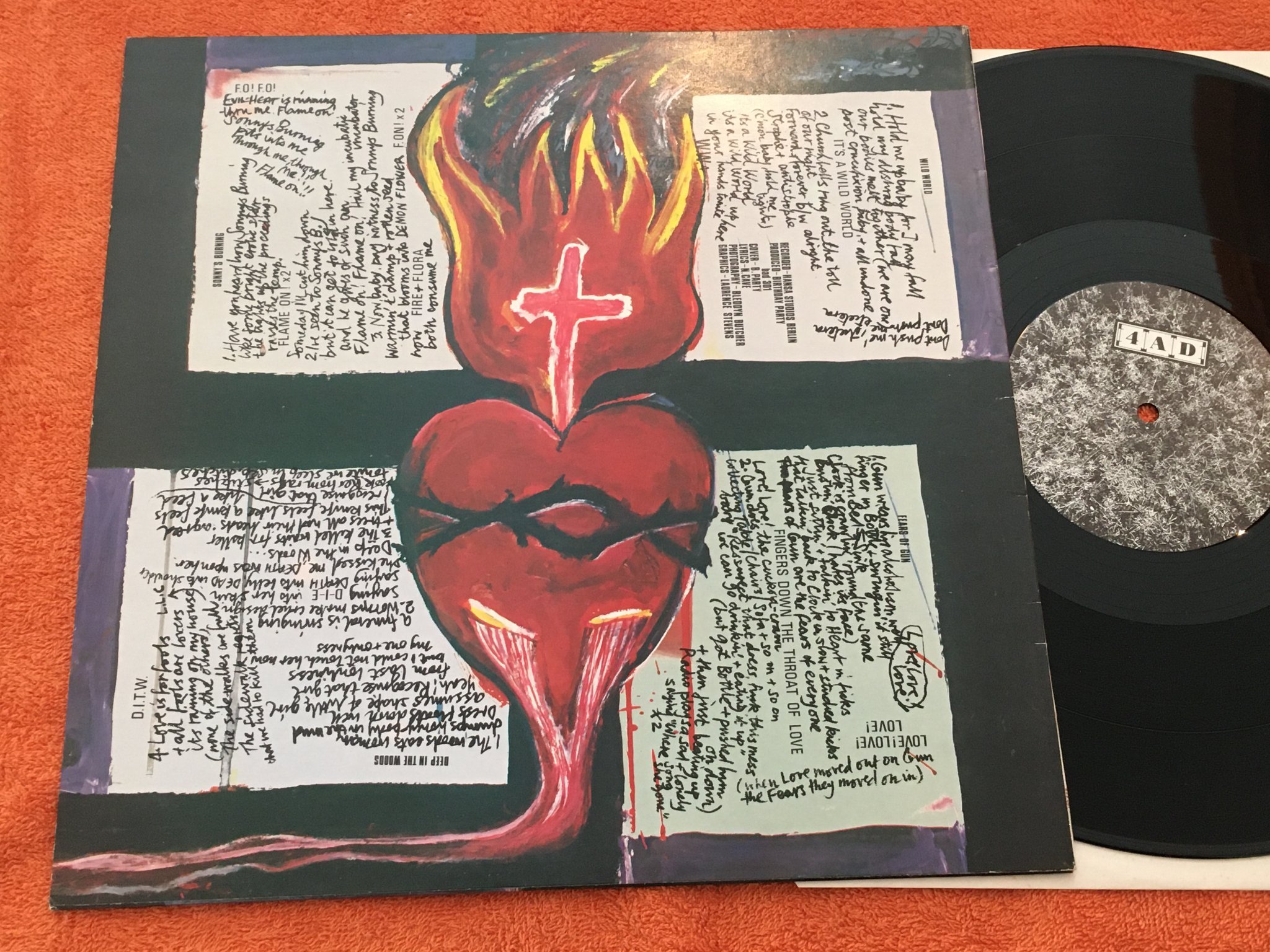 Omslagsbild för skivan THE BIRTHDAY PARTY the bad seed 12"single -83 4AD BAD 301  