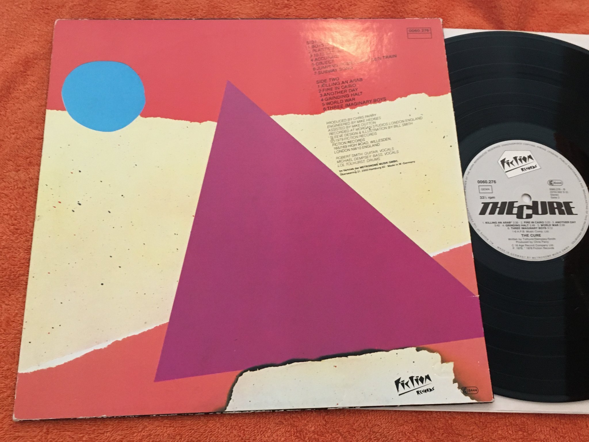 Omslagsbild för skivan THE CURE boy's don't cry LP -79 Ger FICTION 0060.276