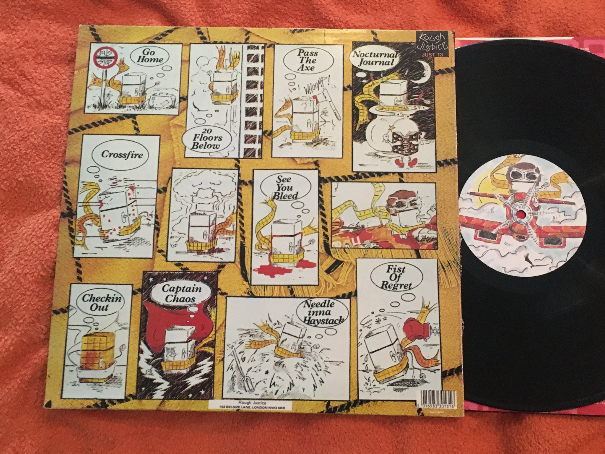 Omslagsbild för skivan G.B.H. a fridge too far LP   UK ROUGH JUSTICE  JUST 13