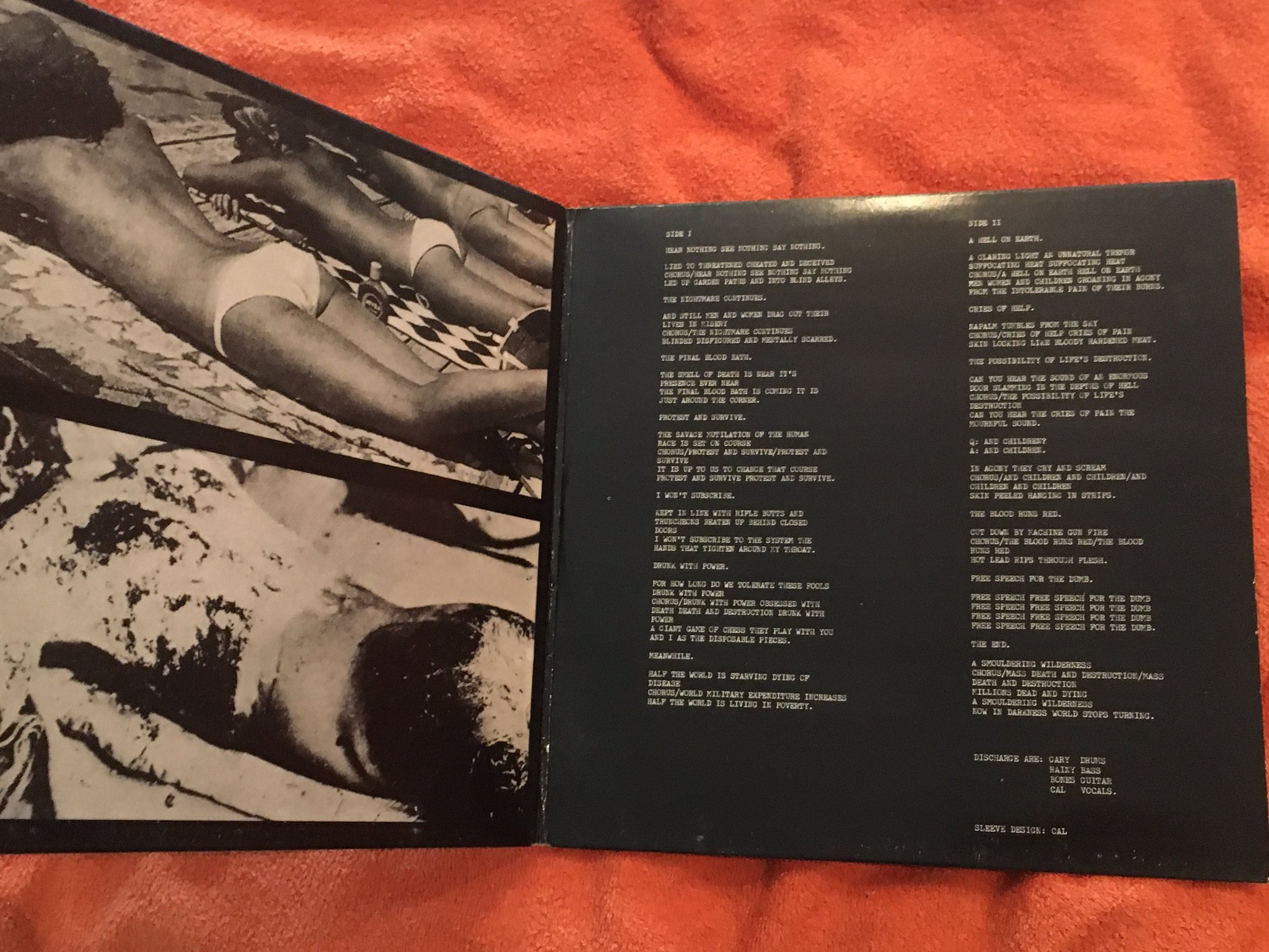 Omslagsbild för skivan DISCHARGE hear nothing see nothing say nothing LP -82 UK CLAY LP 3 