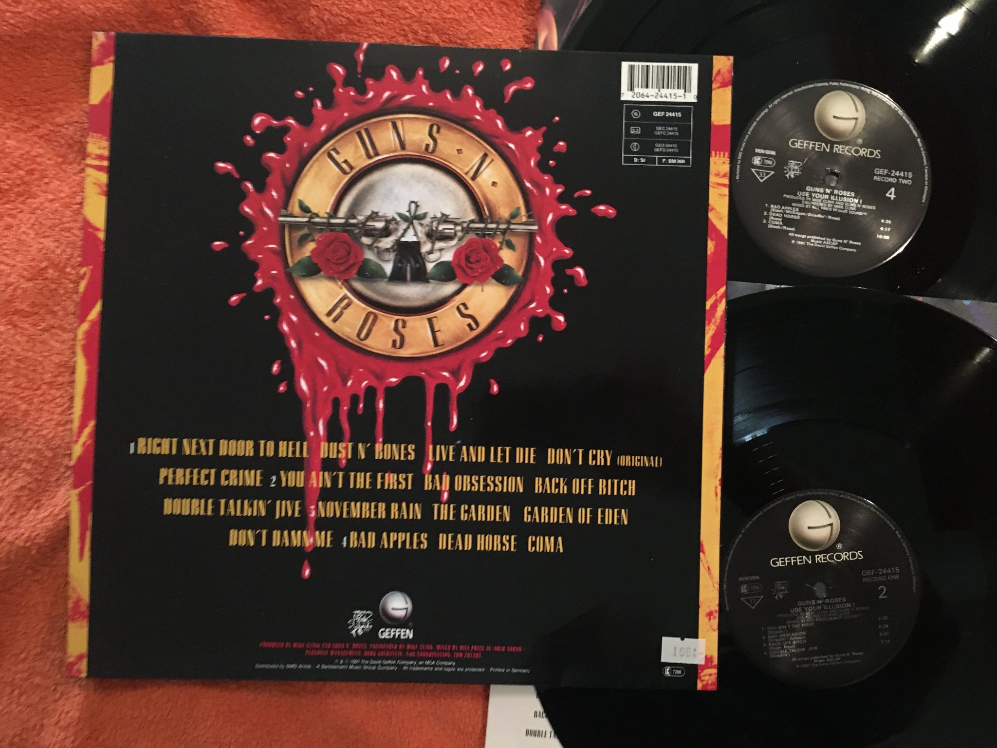 Omslagsbild för skivan GUNS N' ROSES use your illusion LP -91 Hol GEFFEN GEF 24415