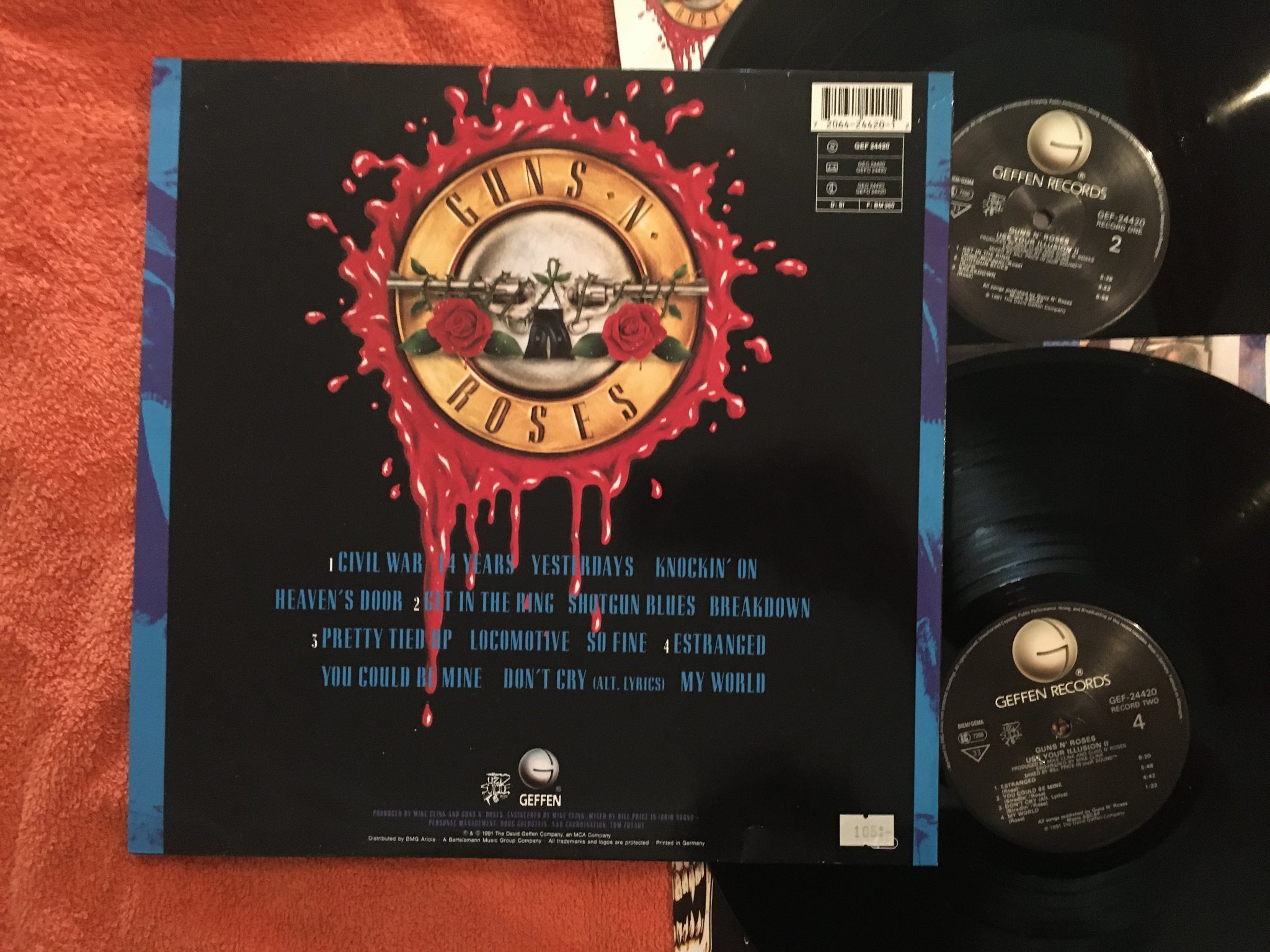 Omslagsbild för skivan GUNS N' ROSES use your illusion II LP -91 Ger GEFFEN GEF 24420