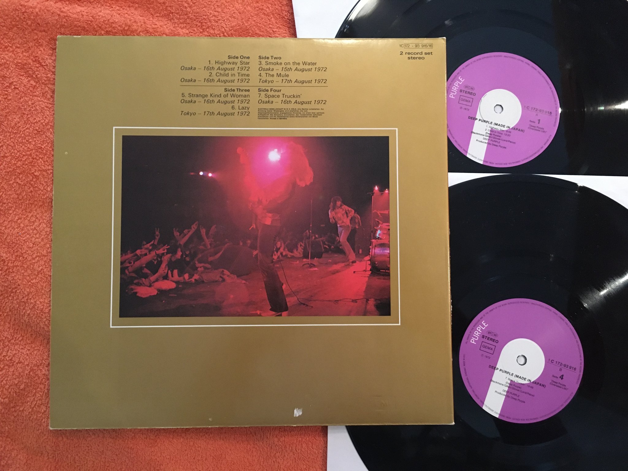 Omslagsbild för skivan DEEP PURPLE made in Japan 2xLP -72 Ger PURPLE 1C 172-93916