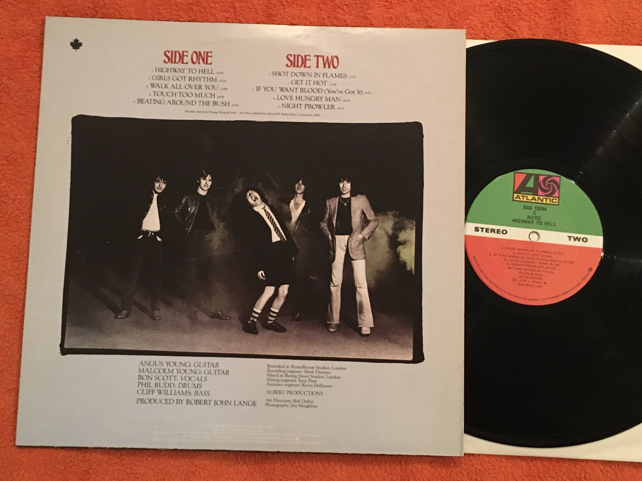 Omslagsbild för skivan AC/DC highway to hell LP -79 Can ATLANTIC QSD 19244