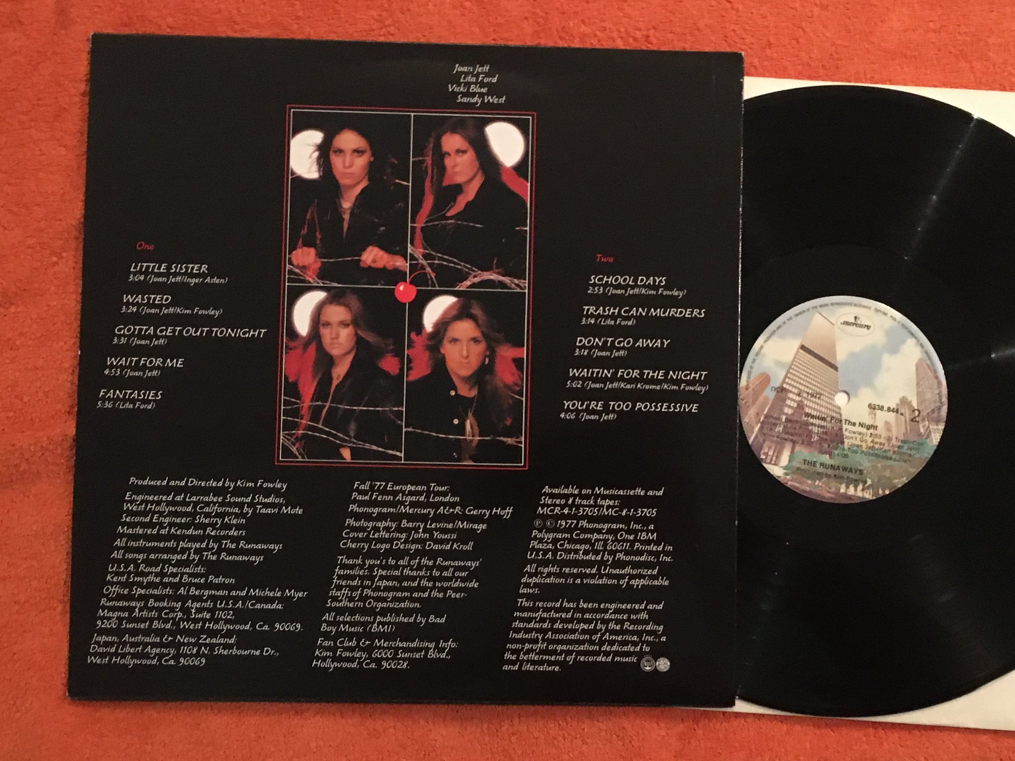 Omslagsbild för skivan THE RUNAWAYS waiting for the night LP -77 Swe  MERCURY 6338 844