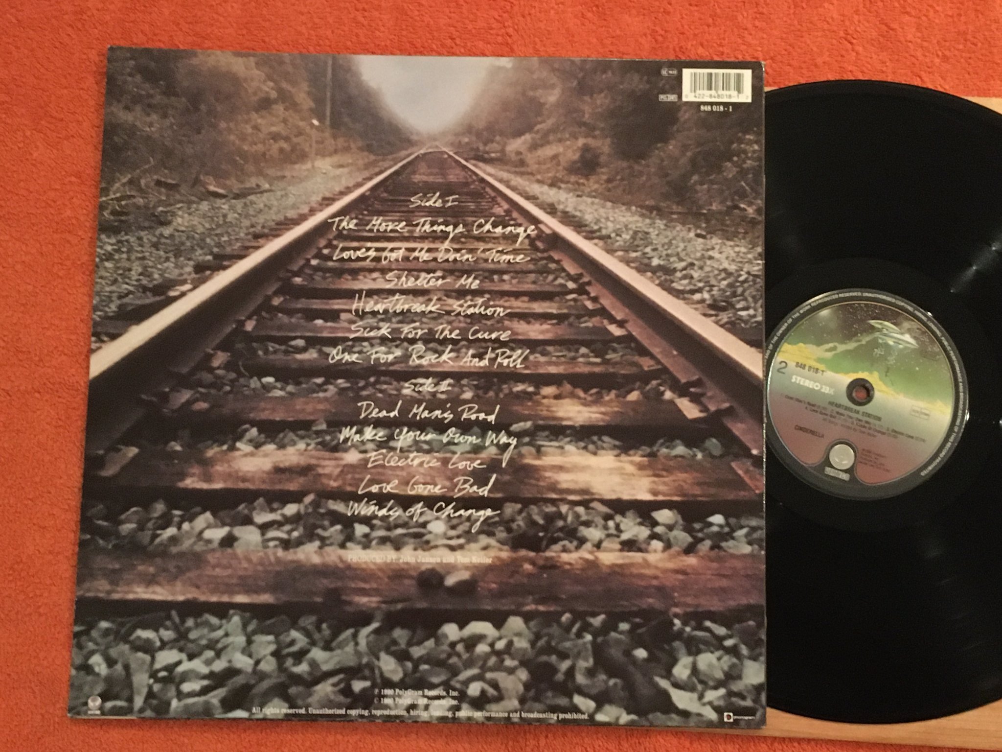 Omslagsbild för skivan CINDERELLA heartbreak station LP -90 Hol VERTIGO 848 018-1