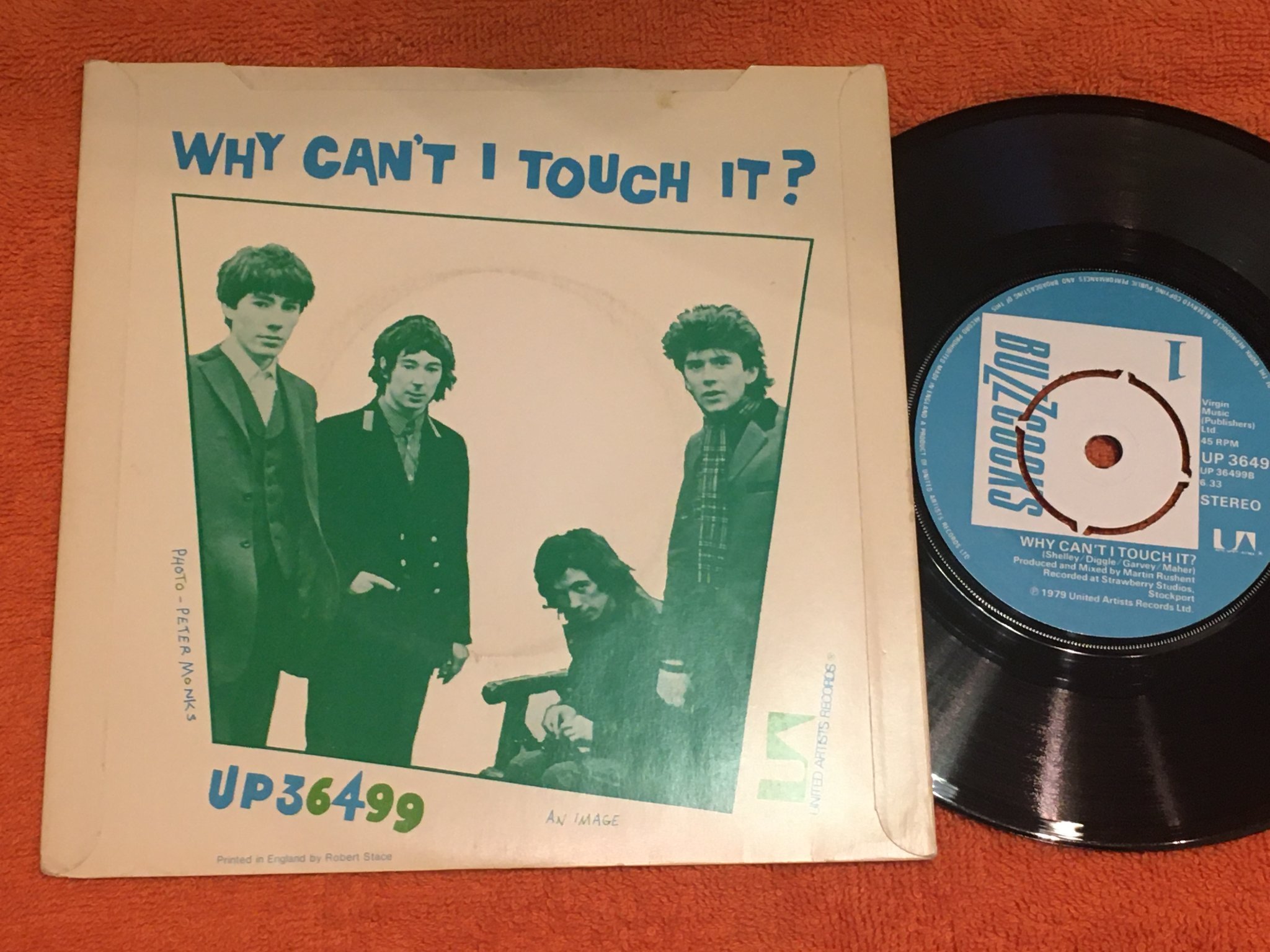 Omslagsbild för skivan BUZZCOCKS everybody’s happy nowadays 7”single -79 UK united artists UP 36499