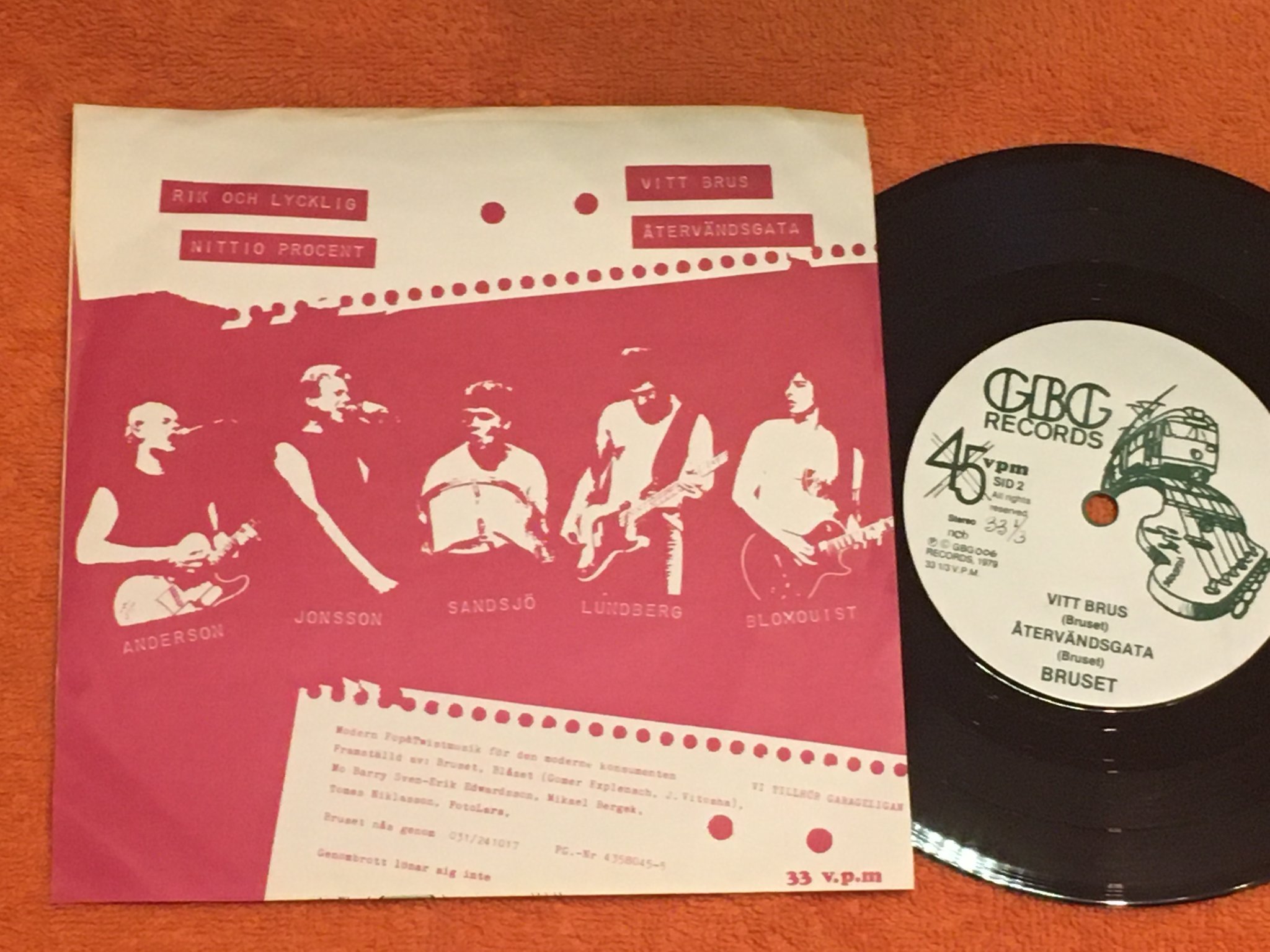 Omslagsbild för skivan BRUSET Ett Fall För John Drake 7”ep -79 Swe GBG 006 punk !