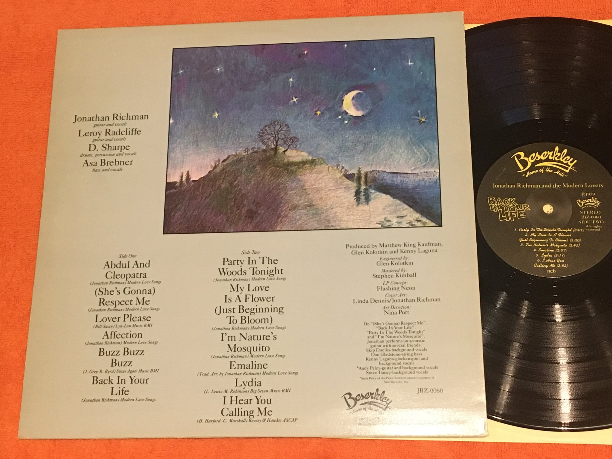 Omslagsbild för skivan JONATHAN RICHMAN & THE MODERN LOVERS back in your life  LP -79 Swe BESERKLEY JBZ