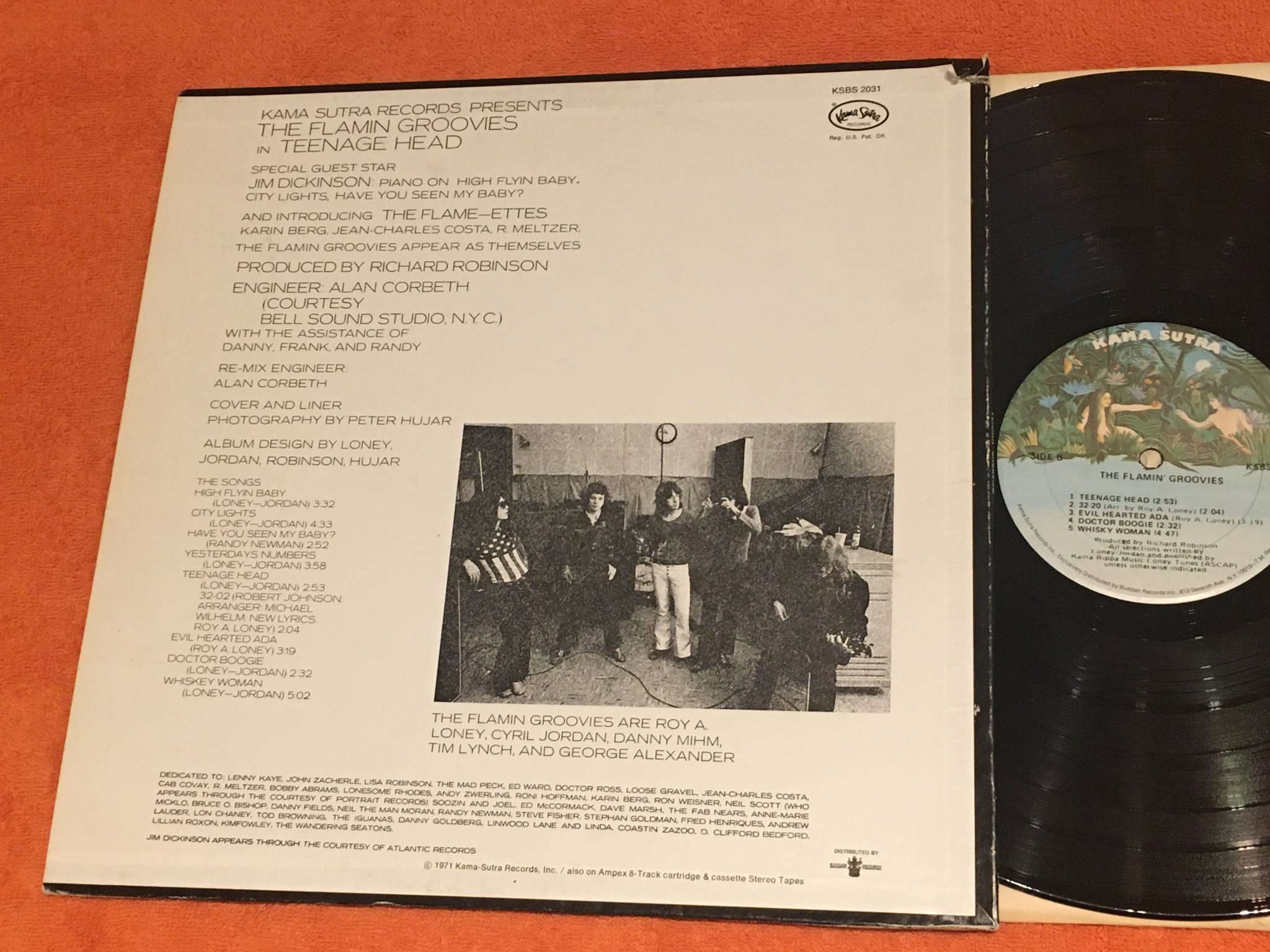 Omslagsbild för skivan FLAMIN' GROOVIES  teenage head LP -72 US KAMA SUTRA KSBS 2031