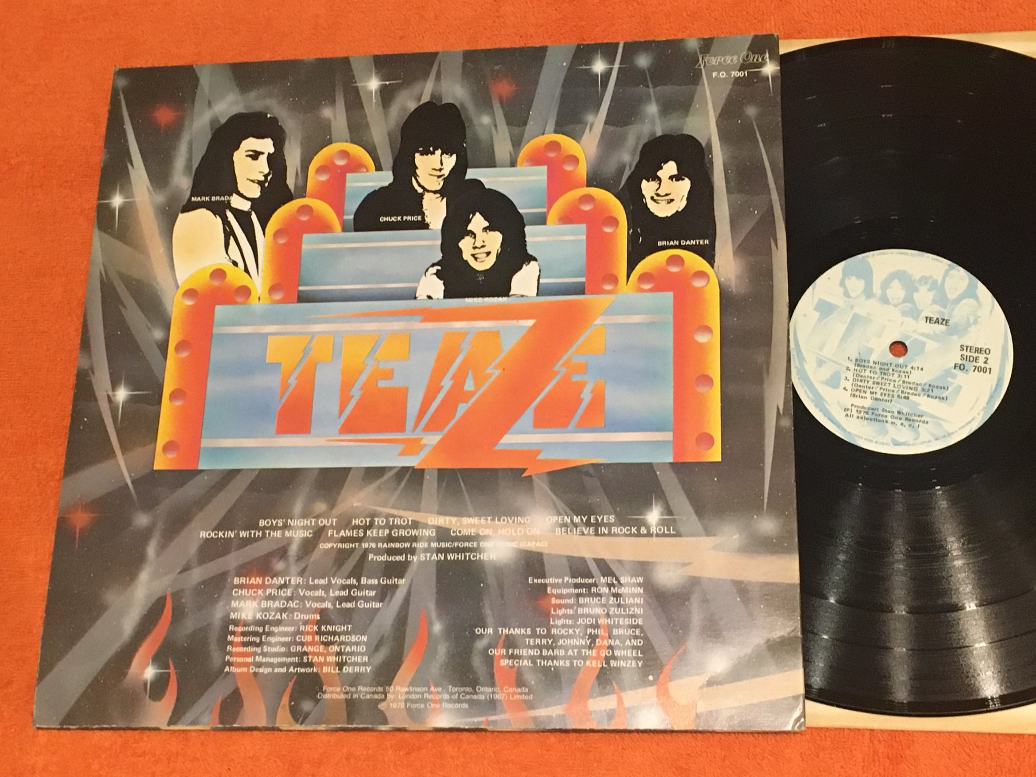 Omslagsbild för skivan TEAZE s/t LP -76 Canada FORCE ONE FO. 7001