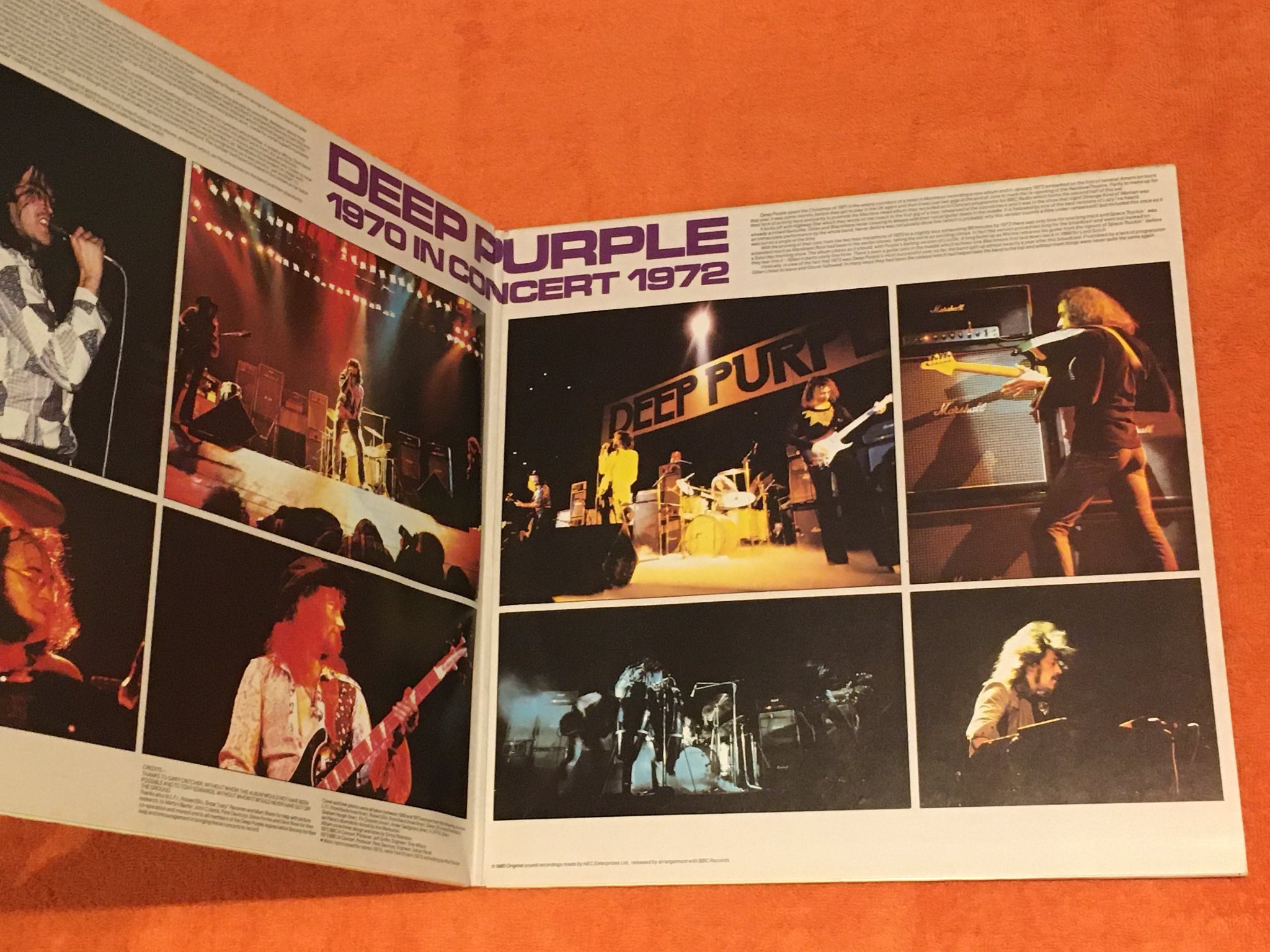 Omslagsbild för skivan DEEP PURPLE in concert 2xLP -80 Ger HARVEST 1C 164-64 156/7