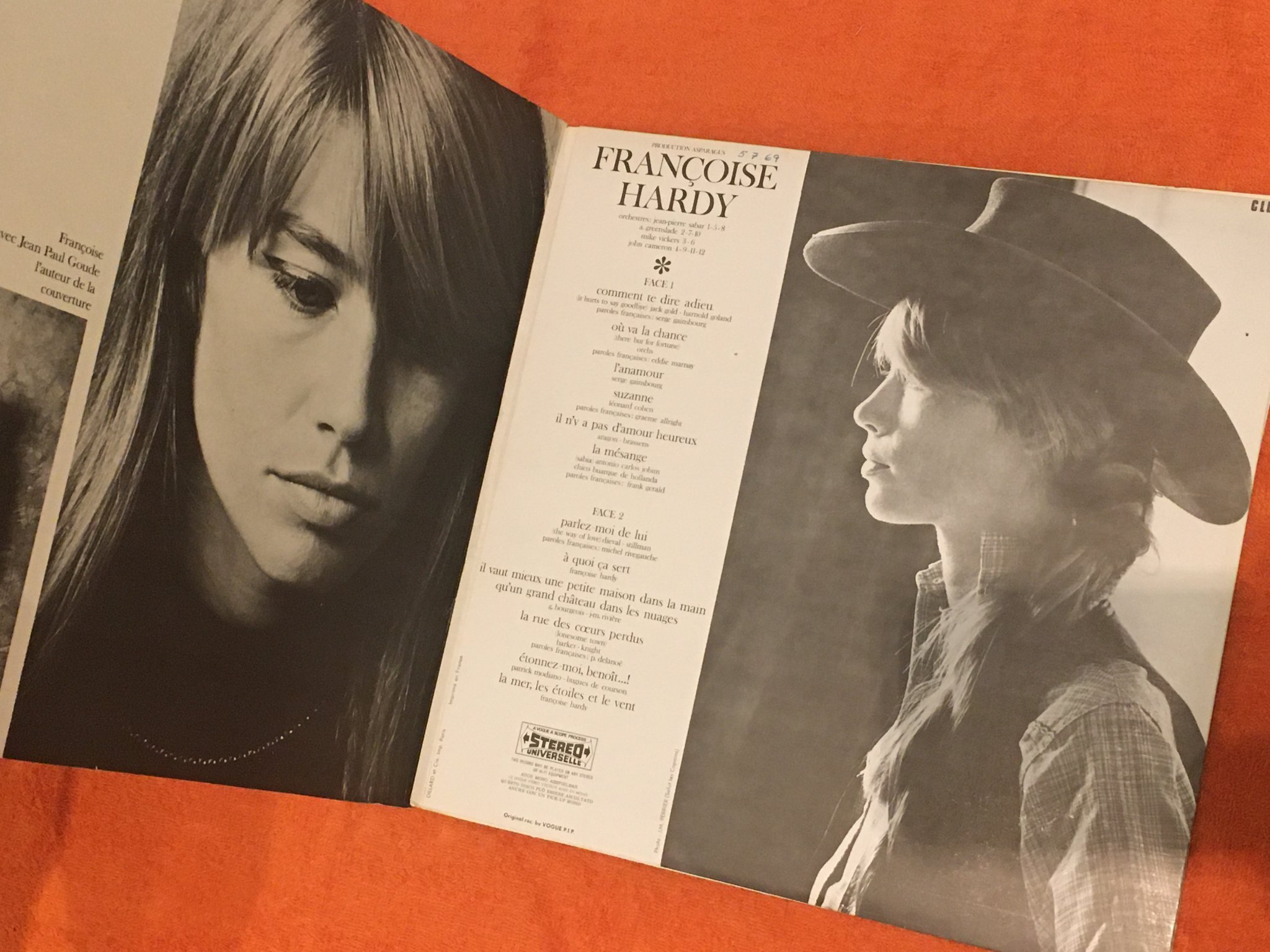Omslagsbild för skivan FRANCOISE HARDY Francoise Hardy LP -68 Fra  DISQUES VOGUE CLD 728 rare!